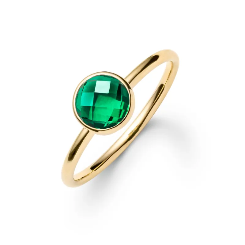 The Vault: Grand Emerald Ring, Yellow Gold Size 6.5 made by Haverhill