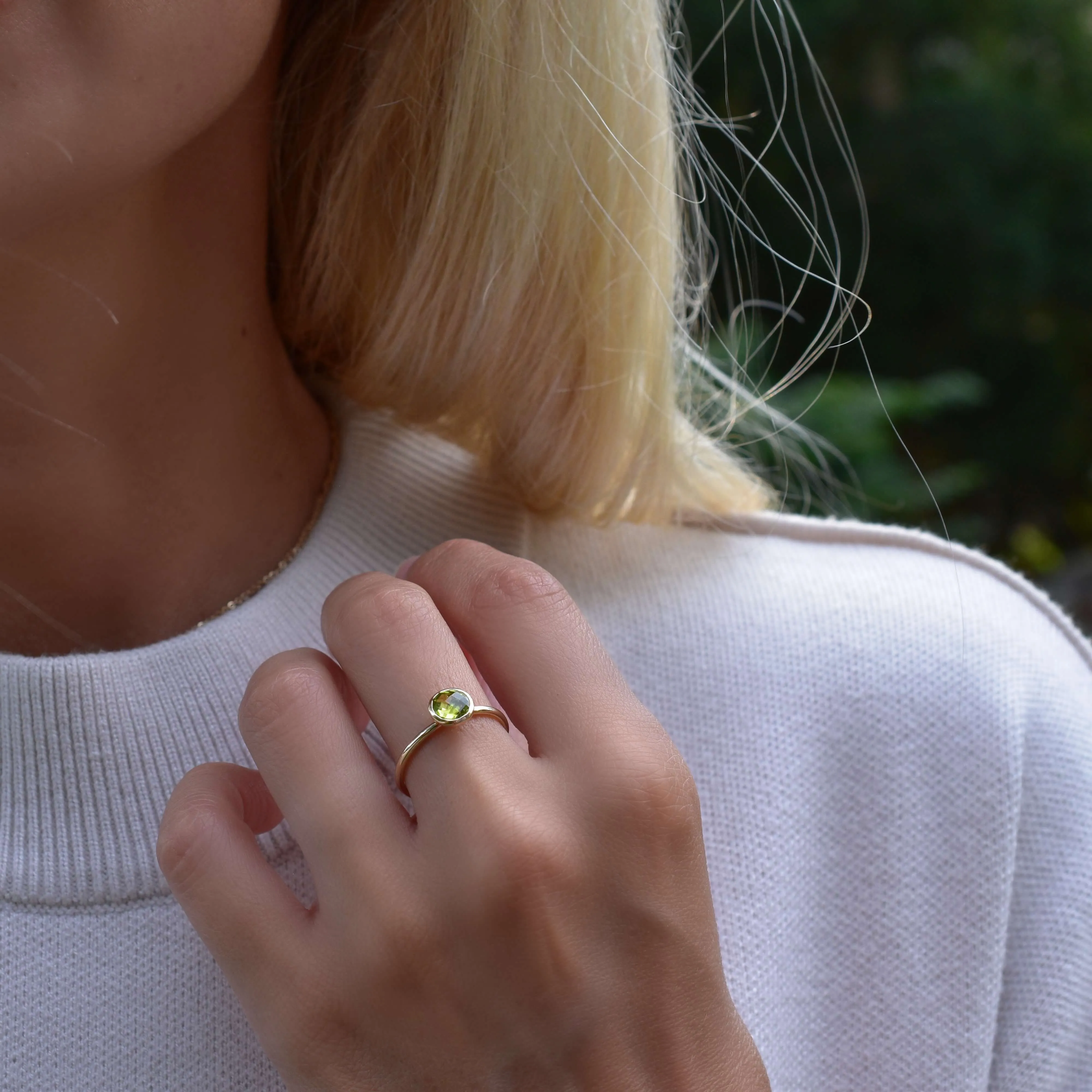 The Vault: Grand Peridot Ring, Yellow Gold Size 8.5 sold by Haverhill product image thumbnail 2