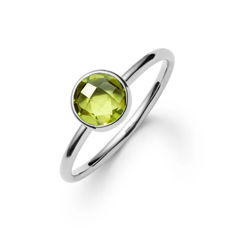 The Vault: Grand Peridot Ring, White Gold Size 6 made by Haverhill