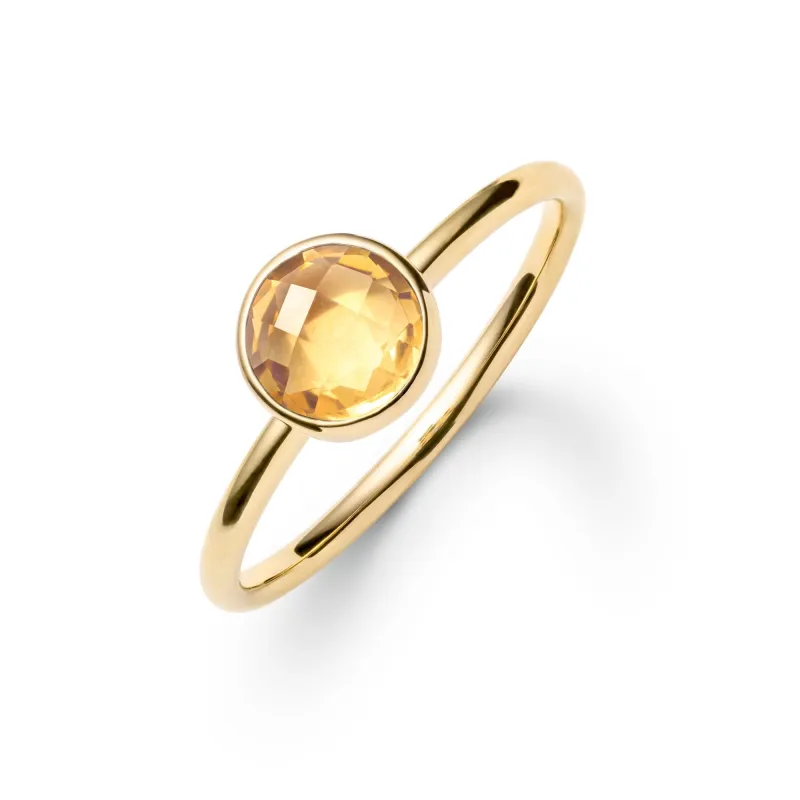 The Vault: Grand Citrine Ring, Yellow Gold Size 7.5 made by Haverhill