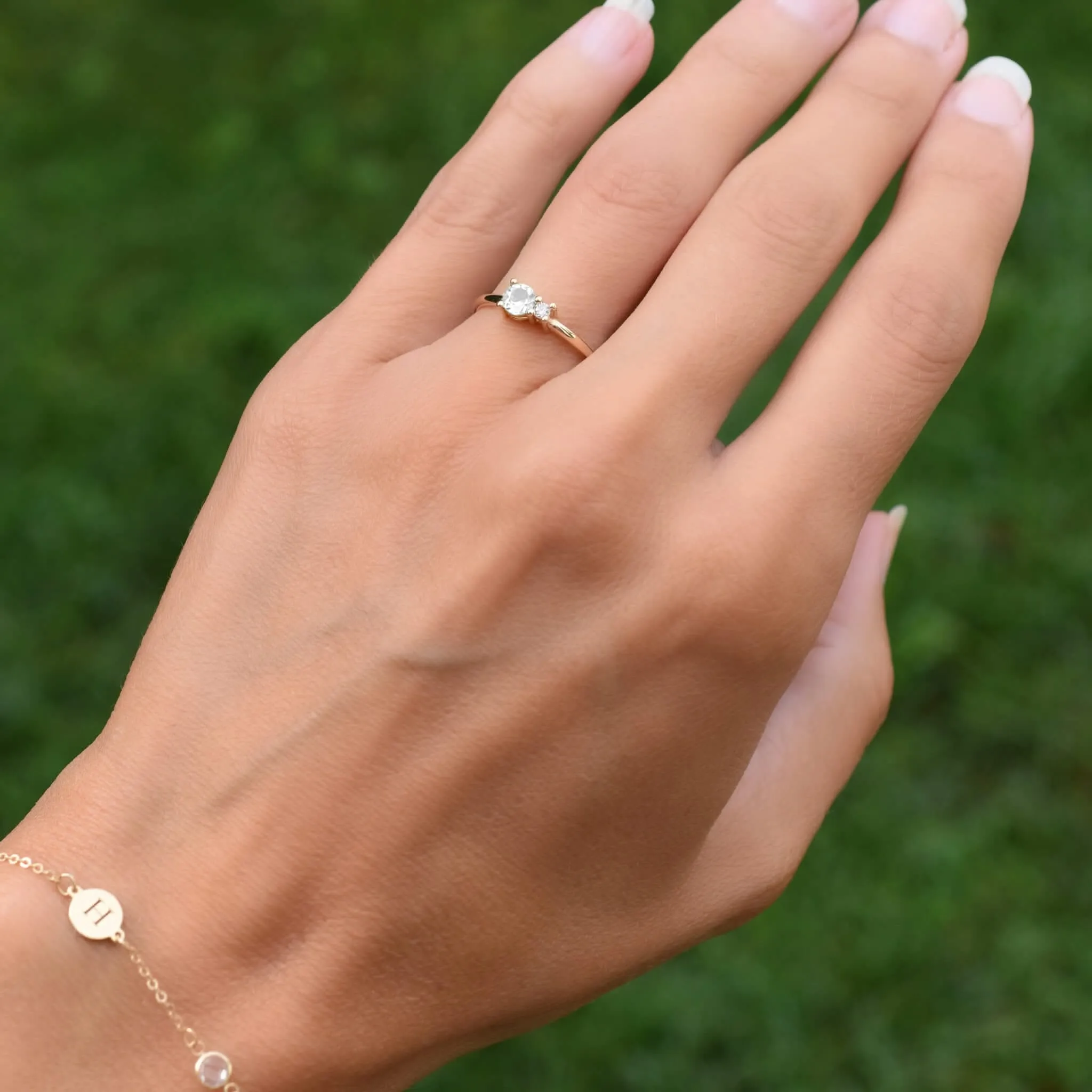 The Vault: Greenwich Solitaire White Topaz & Diamond Ring, White Gold Size 8 sold by Haverhill product image thumbnail 2