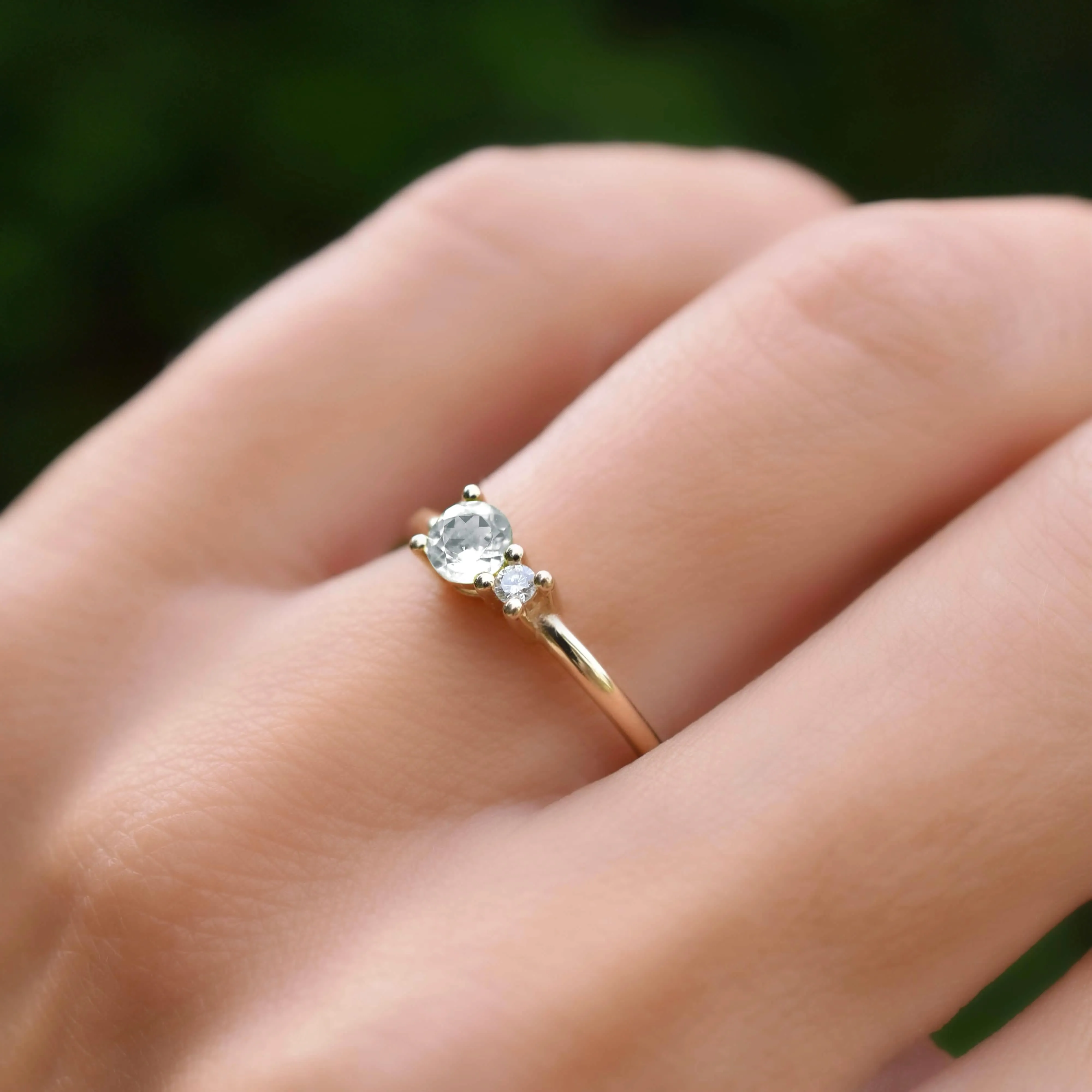 The Vault: Greenwich Solitaire White Topaz & Diamond Ring, White Gold Size 8 sold by Haverhill product image thumbnail 3