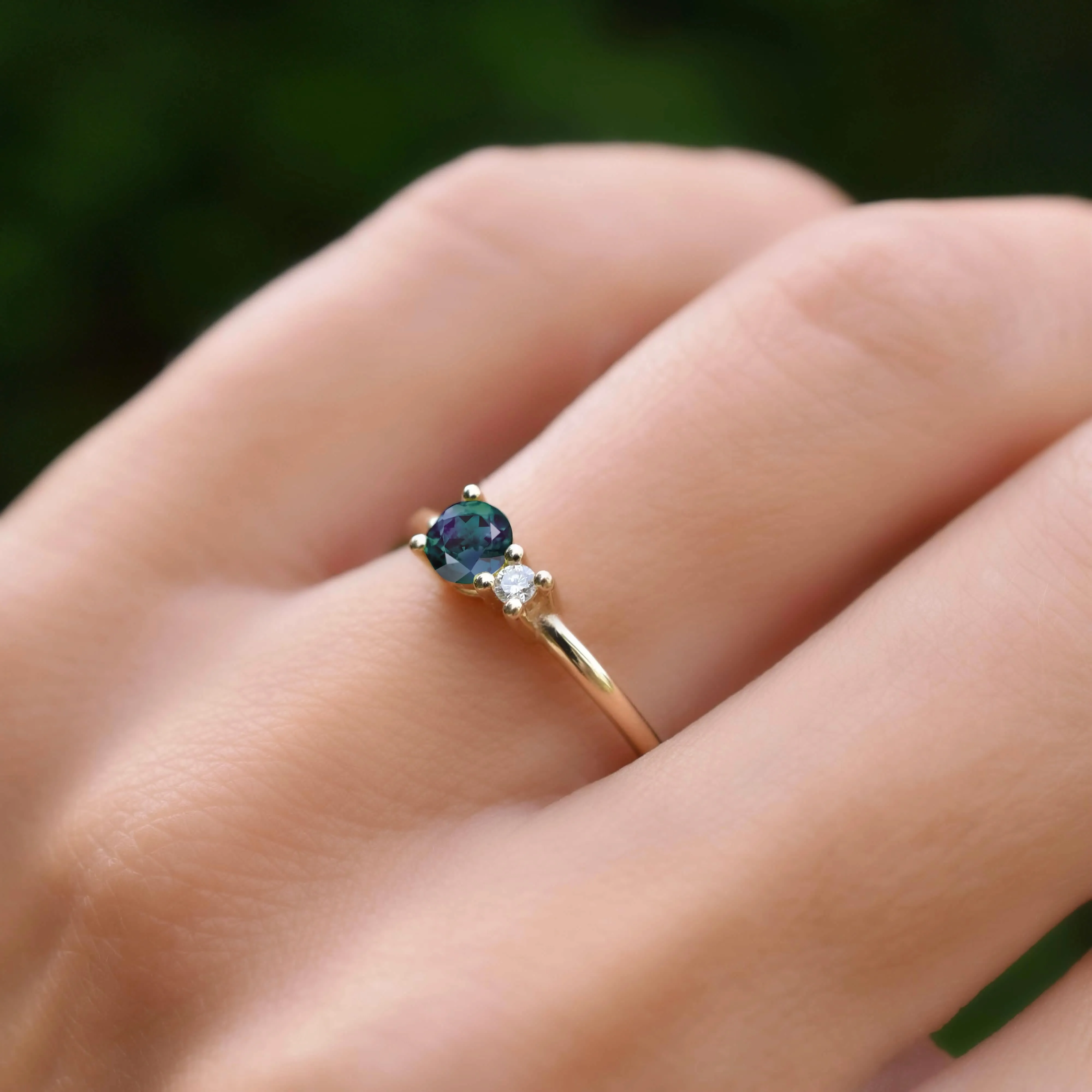 The Vault: Greenwich Solitaire Alexandrite & Diamond Ring, White Gold Size 4.5 sold by Haverhill product image thumbnail 3