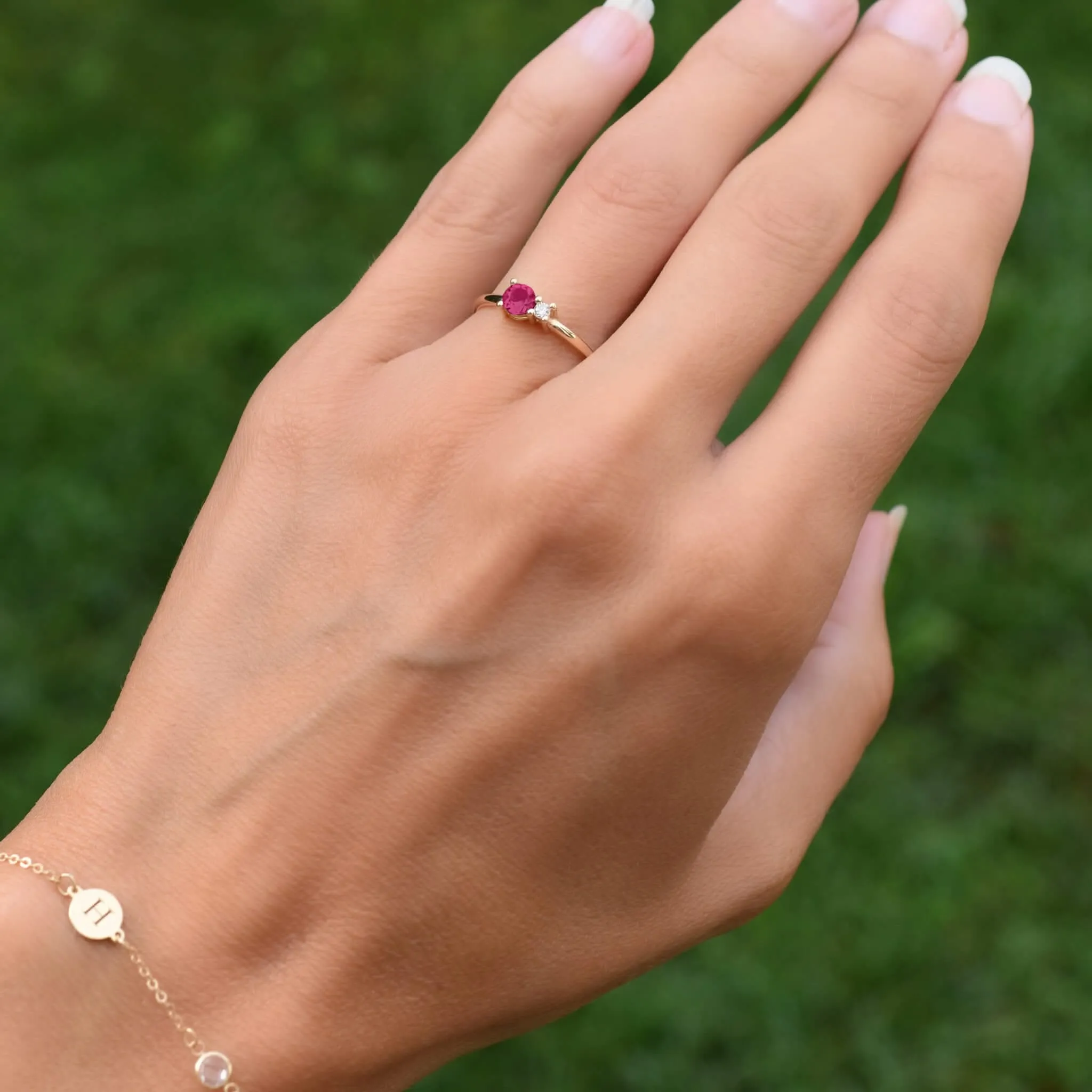 The Vault: Greenwich Solitaire Ruby & Diamond Ring, White Gold Size 4.5 sold by Haverhill product image thumbnail 2