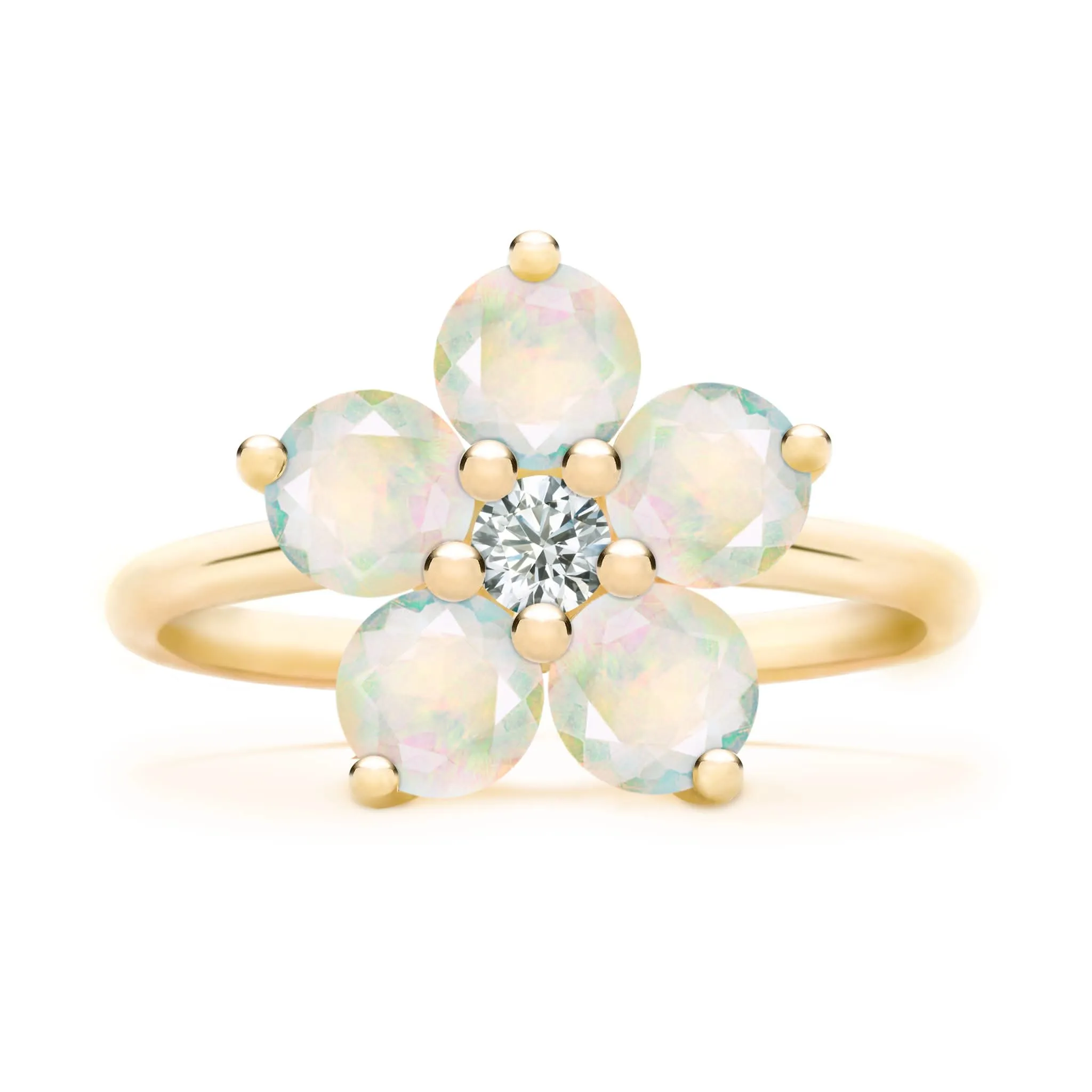 The Vault: Greenwich Flower Opal & Diamond Ring, Yellow Gold Size 7.5 sold by Haverhill product image thumbnail 4