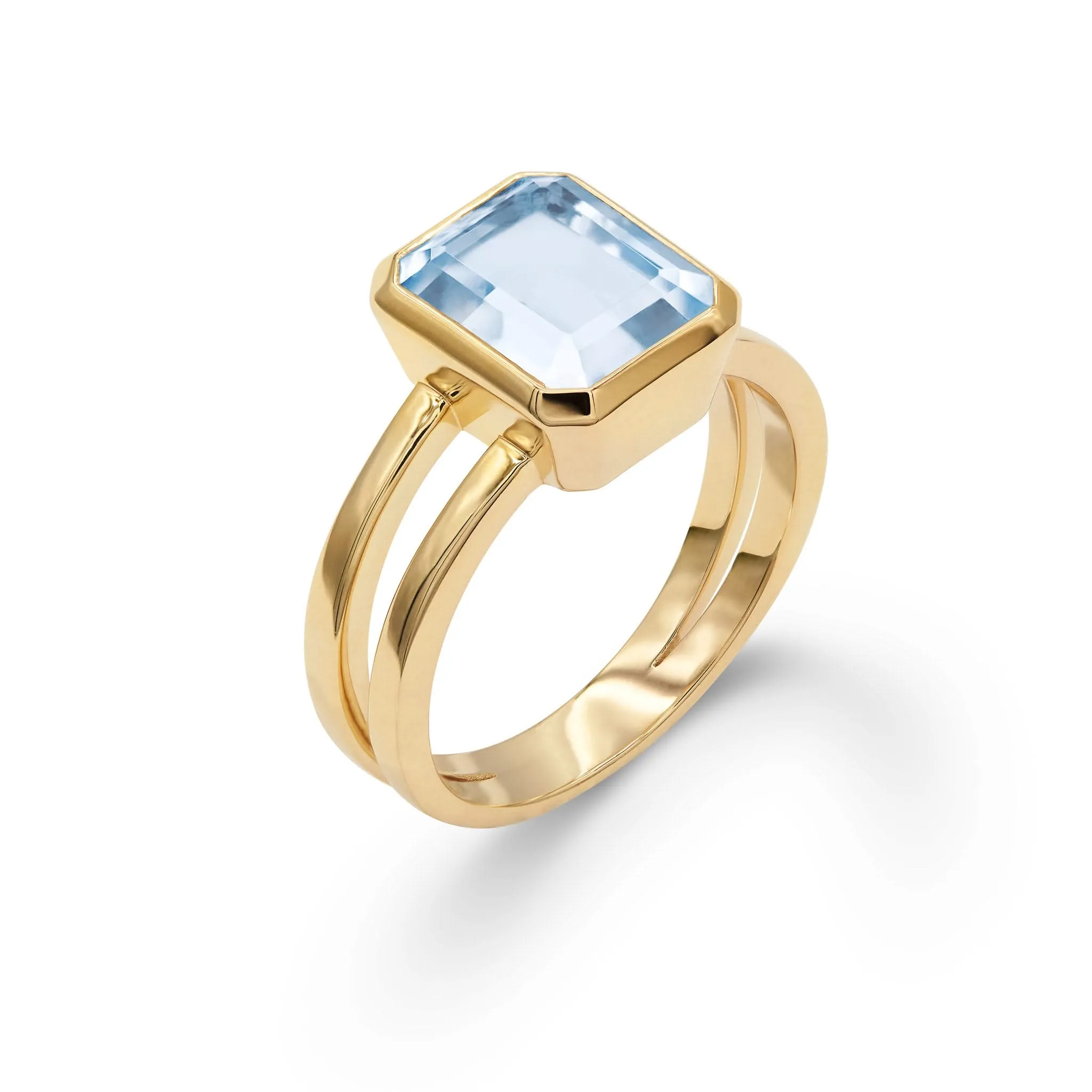 The Vault: Warren Vertical Aquamarine Ring, Yellow Gold Size 8 sold by Haverhill product image thumbnail 4