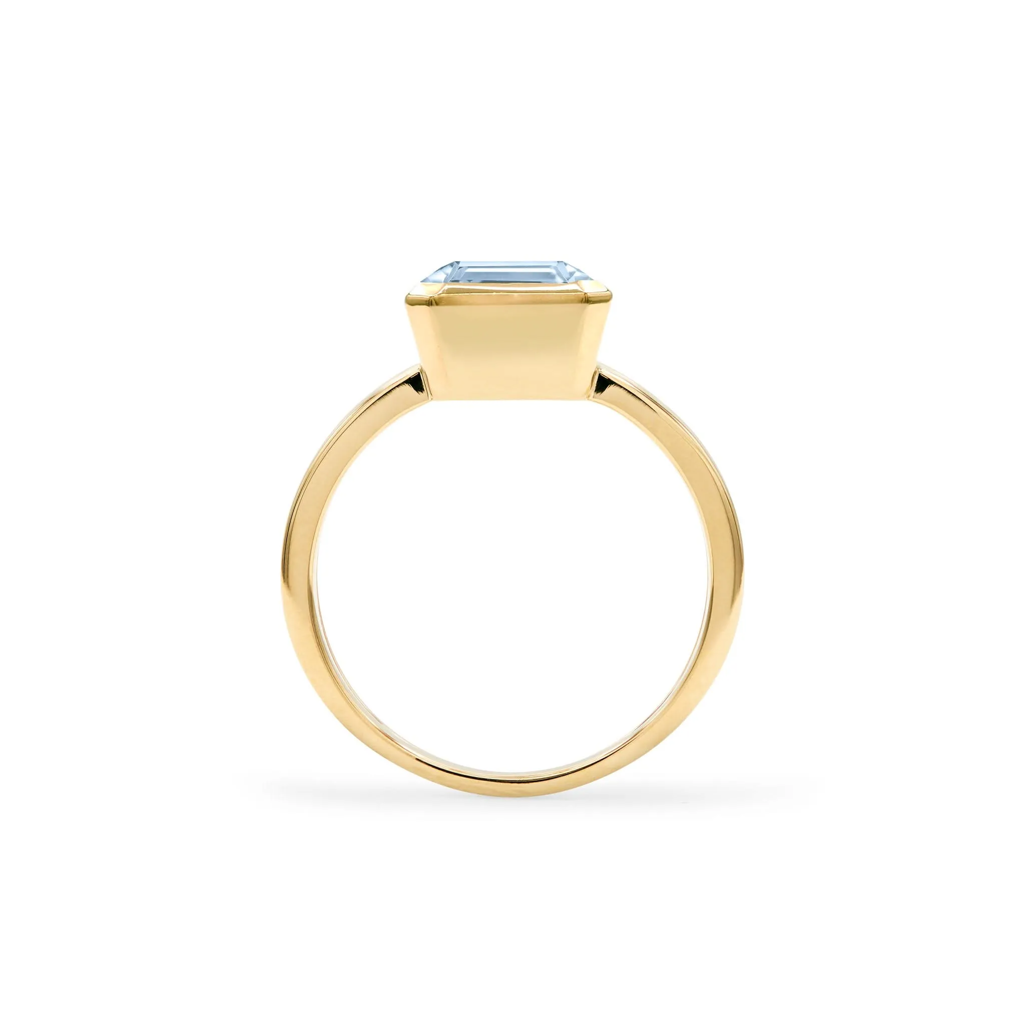 The Vault: Warren Vertical Aquamarine Ring, Yellow Gold Size 8 sold by Haverhill product image thumbnail 5