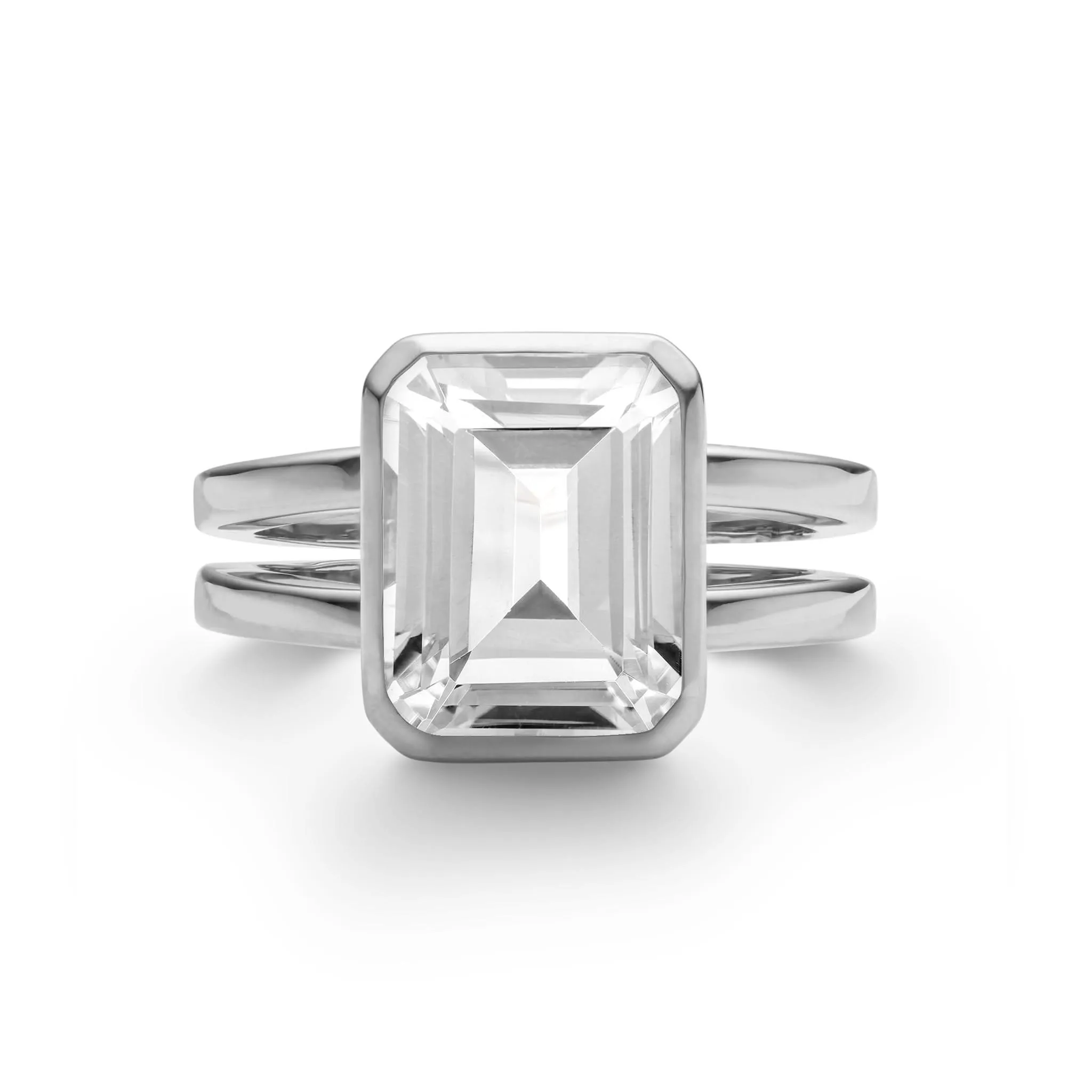 The Vault: Warren Vertical White Topaz Ring, White Gold Size 6 sold by Haverhill