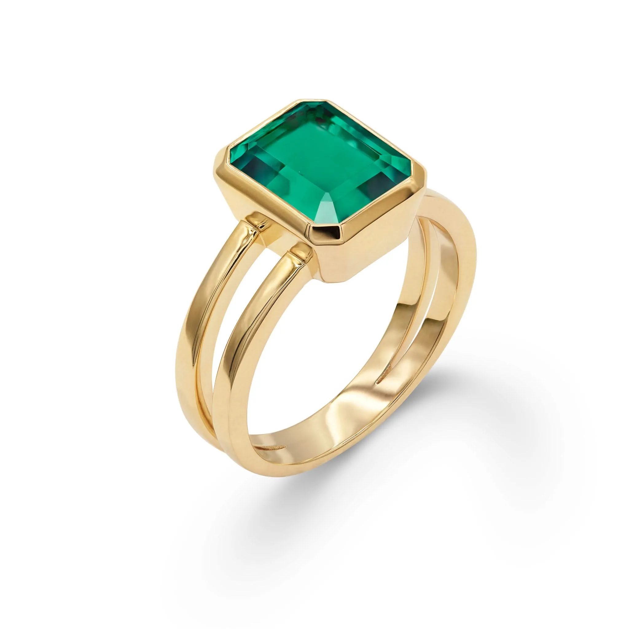 The Vault: Warren Vertical Emerald Ring, Yellow Gold Size 6 sold by Haverhill product image thumbnail 4
