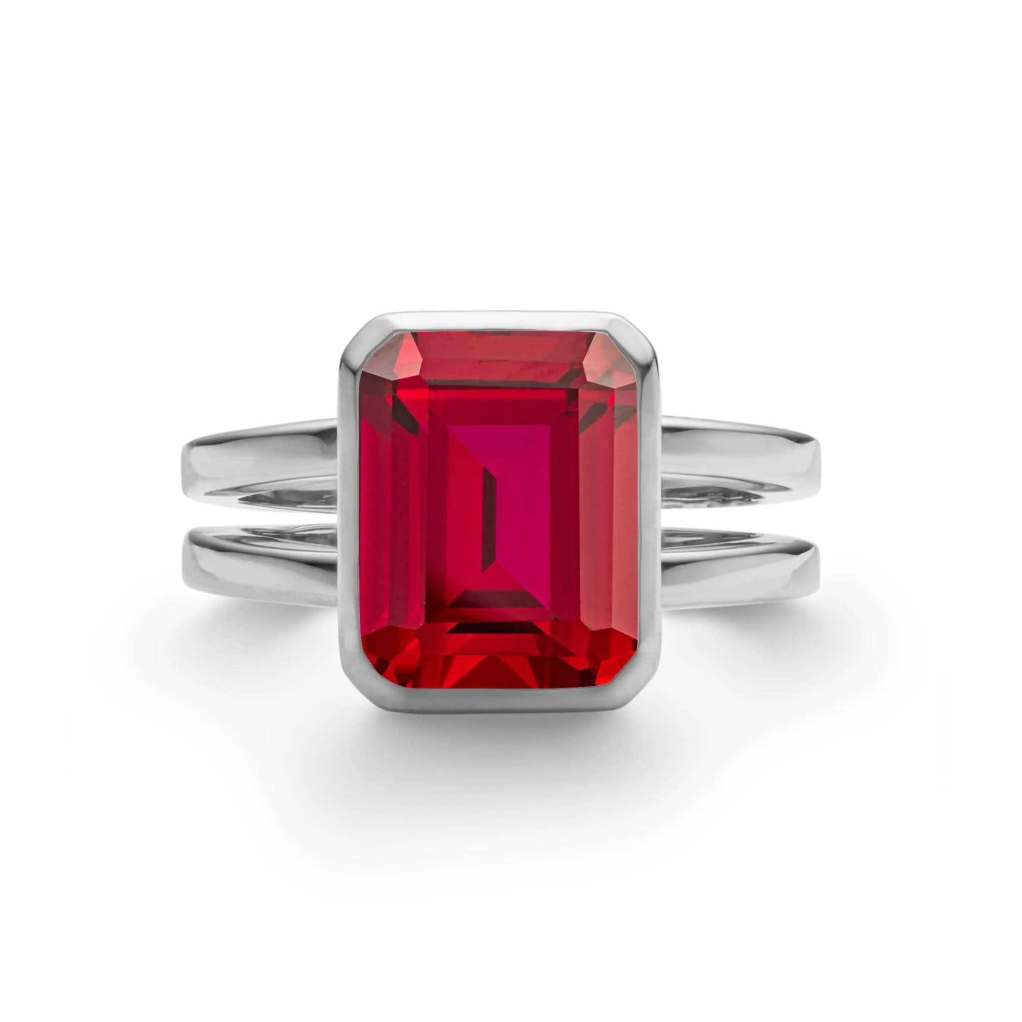The Vault: Warren Vertical Ruby Ring, White Gold Size 8 sold by Haverhill