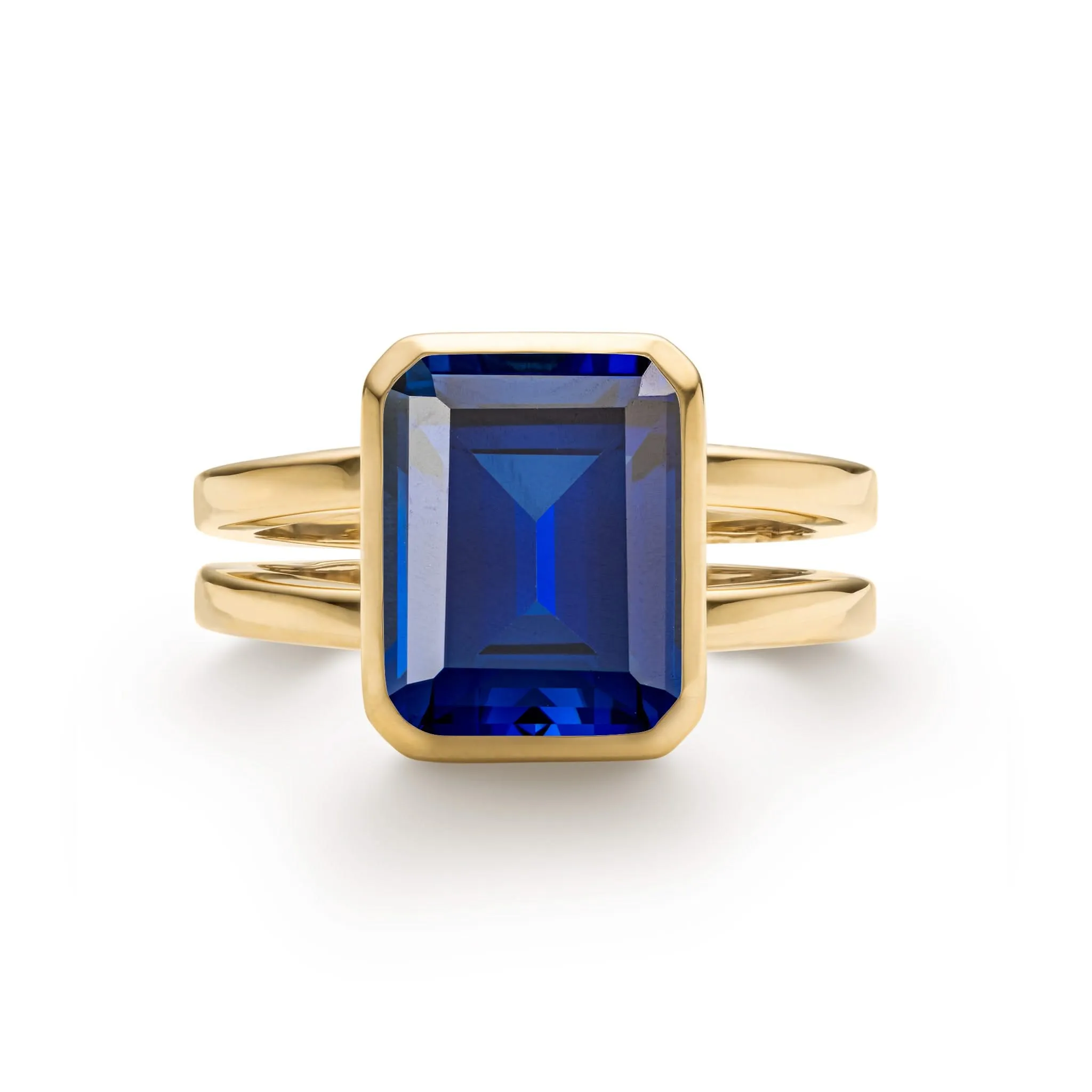 The Vault: Warren Vertical Sapphire Ring, Yellow Ring Size 6.5 sold by Haverhill