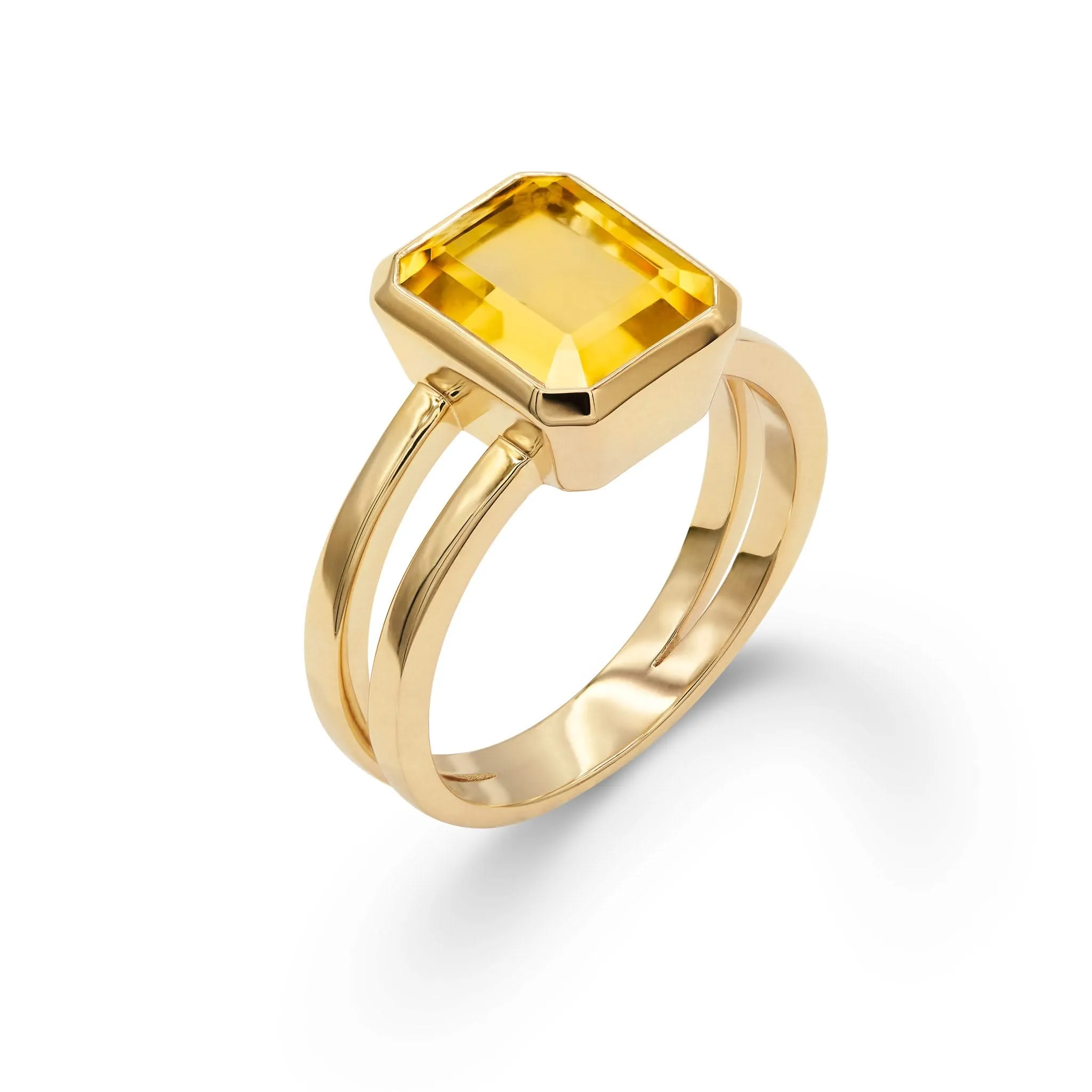 The Vault: Warren Vertical Citrine Ring, Yellow Gold Size 9 sold by Haverhill product image thumbnail 5