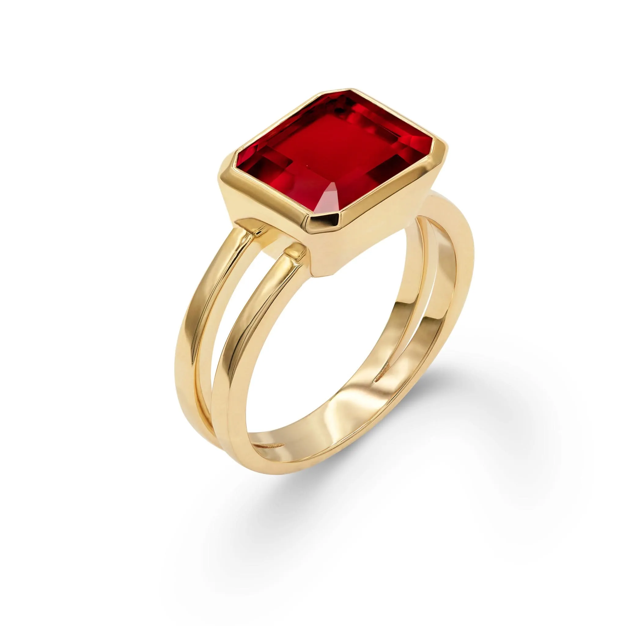The Vault: Warren Horizontal Garnet Ring, Yellow Gold Size 5.5 sold by Haverhill product image thumbnail 4