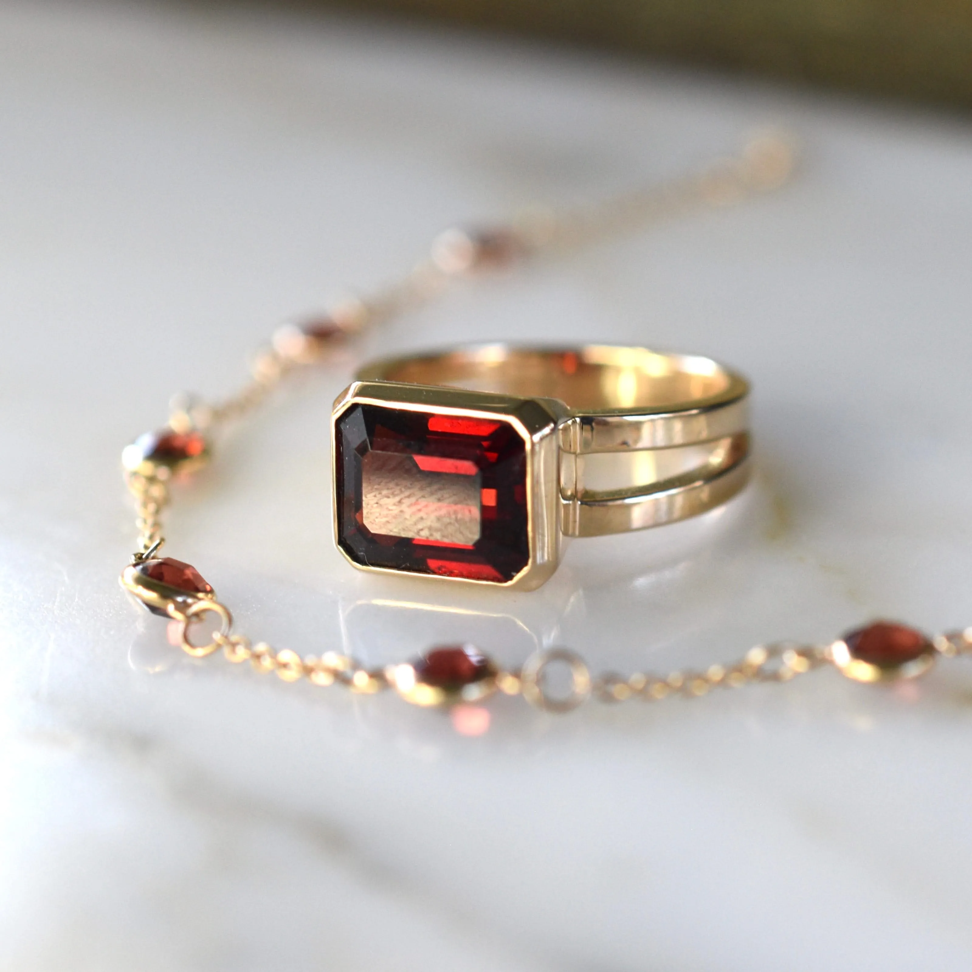 The Vault: Warren Horizontal Garnet Ring, White Gold Size 9 sold by Haverhill product image thumbnail 5