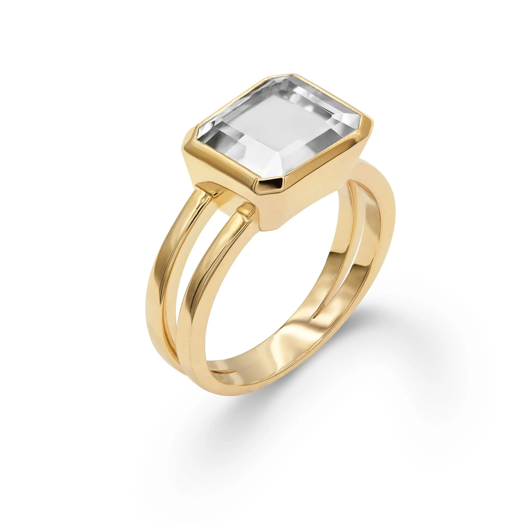The Vault: Warren Horizontal White Topaz Ring, Yellow Gold Size 7 sold by Haverhill product image thumbnail 4