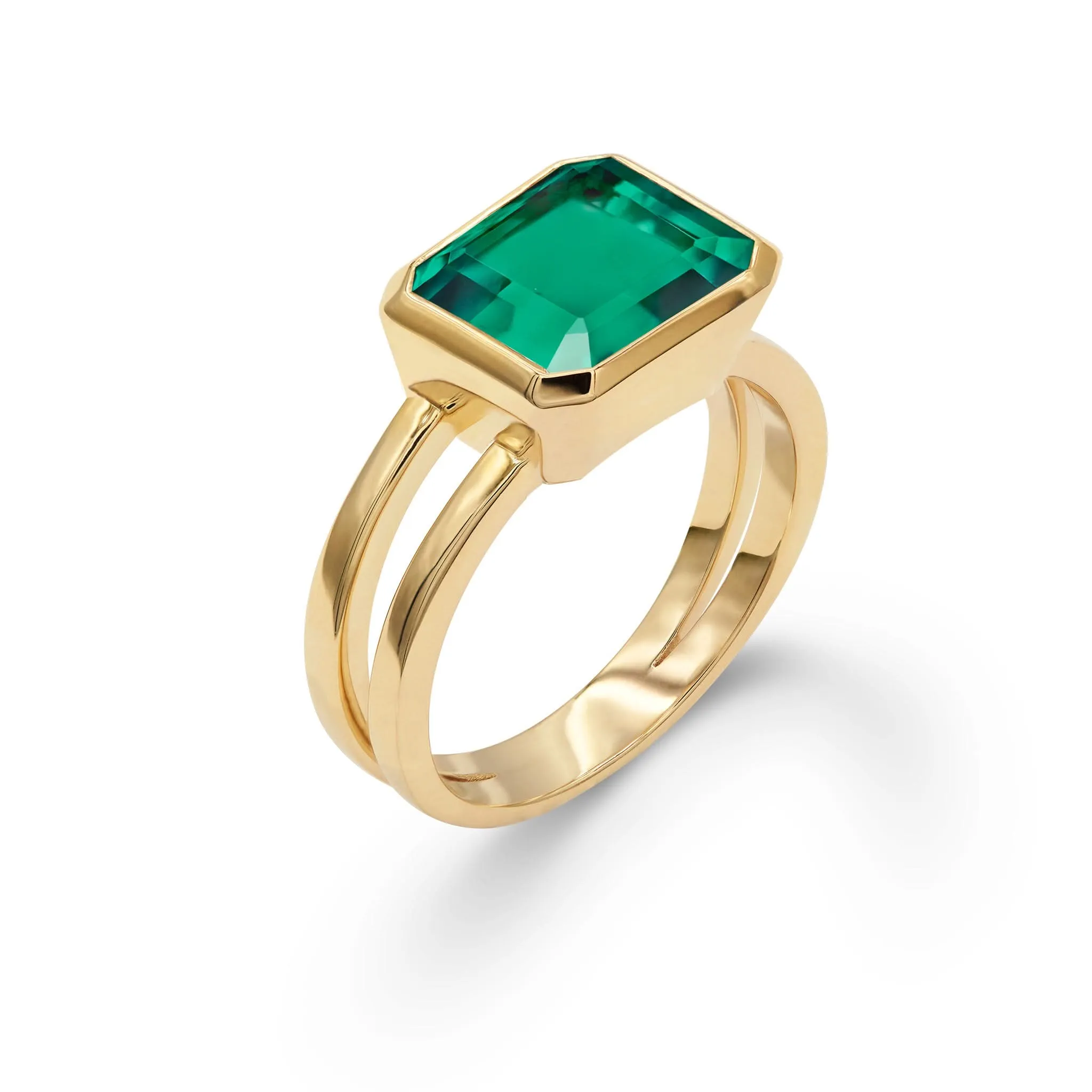 The Vault: Warren Horizontal Emerald Ring, Yellow Gold Size 6 sold by Haverhill product image thumbnail 5