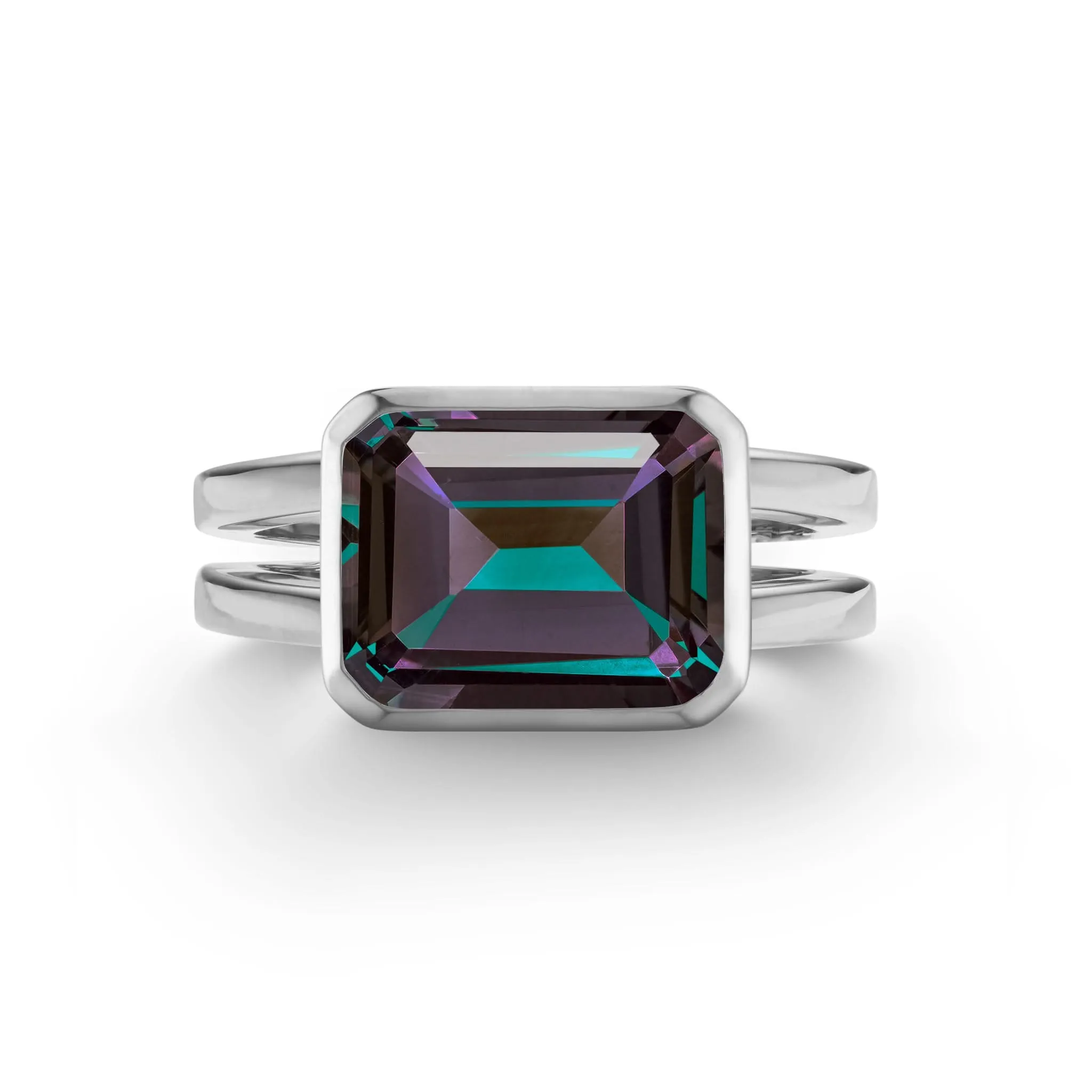 The Vault: Warren Horizontal Alexandrite Ring, White Gold Size 6.5 sold by Haverhill