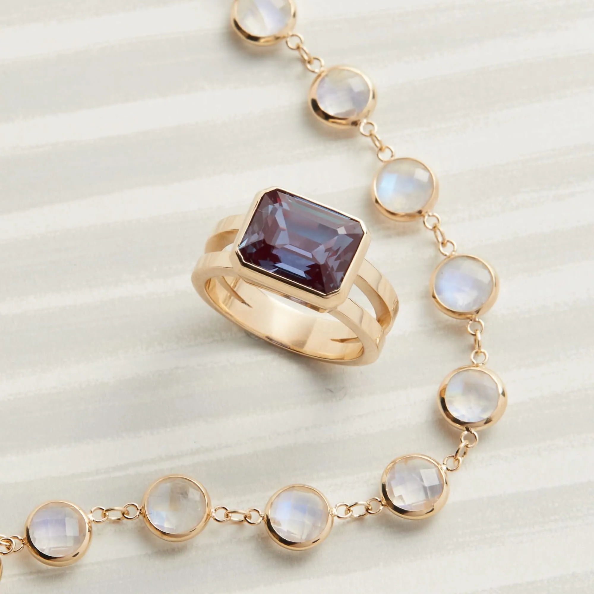 The Vault: Warren Horizontal Alexandrite Ring, White Gold Size 9 sold by Haverhill product image thumbnail 5