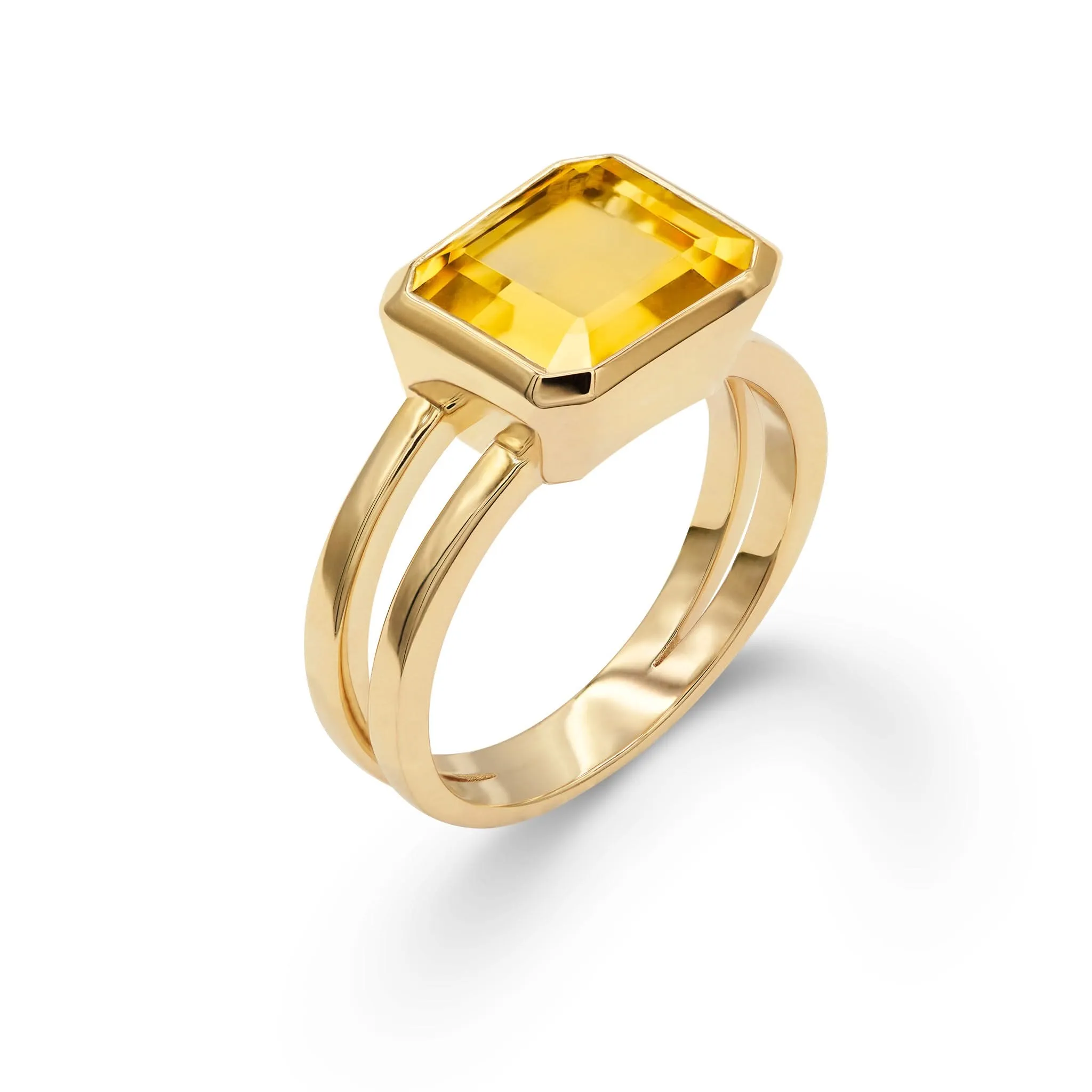 The Vault: Warren Horizontal Citrine Ring, Yellow Gold Size 7 sold by Haverhill product image thumbnail 4
