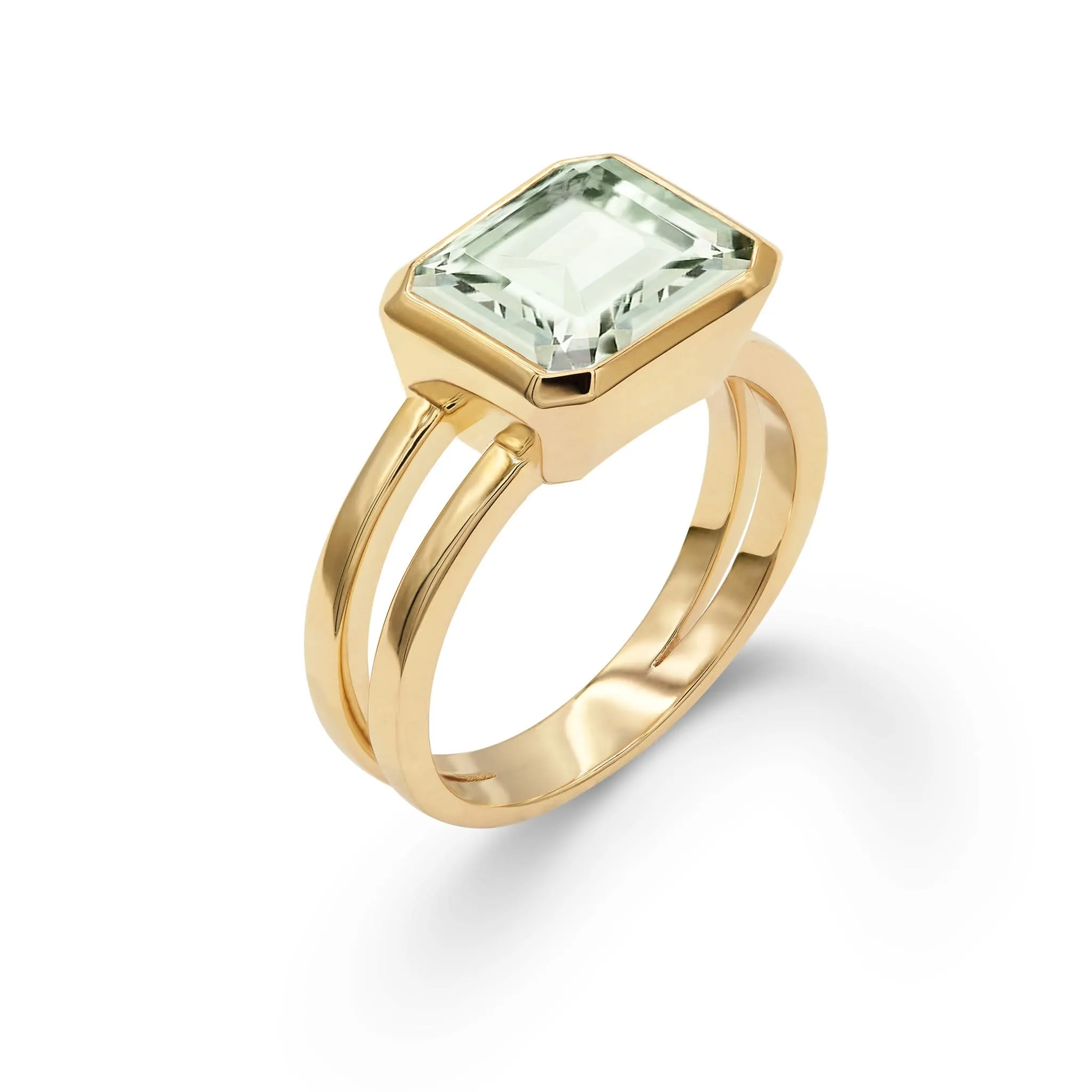 The Vault: Warren Horizontal Green Amethyst Ring, Yellow Gold Size 5 sold by Haverhill product image thumbnail 4