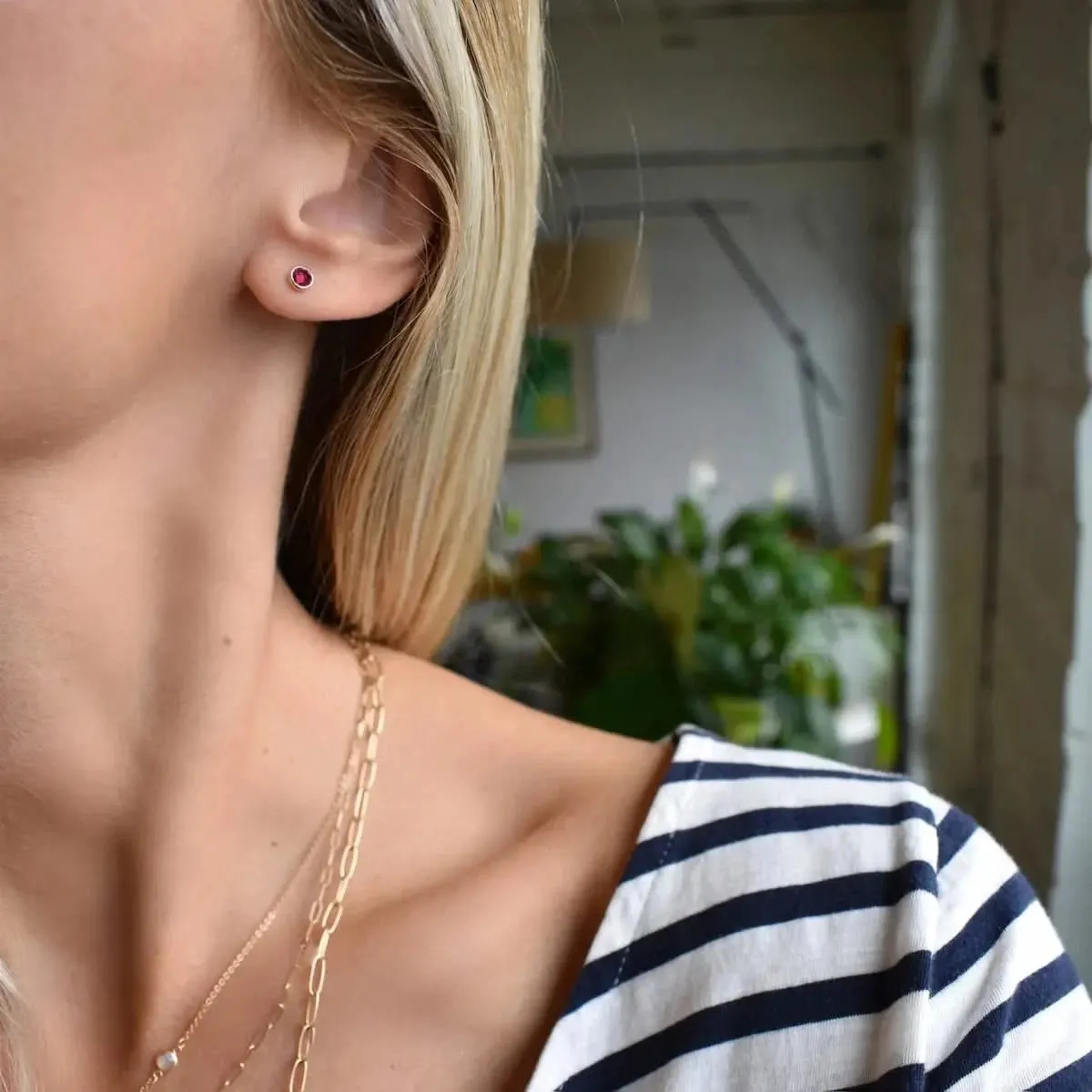 The Vault: Petite Ruby Stud Earrings, White Gold sold by Haverhill product image thumbnail 5