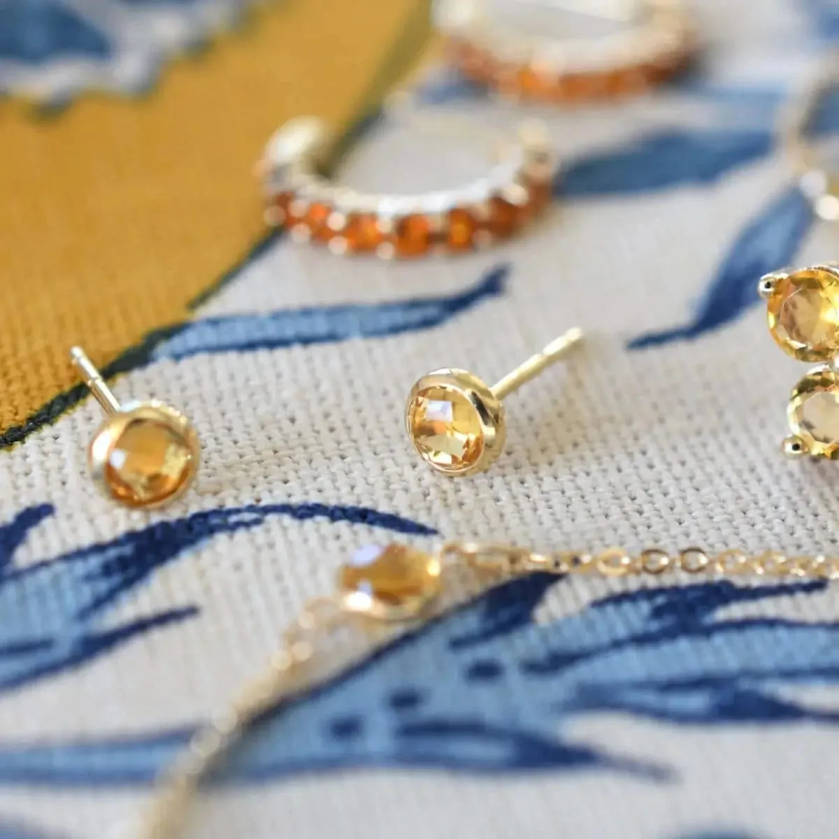 The Vault: Petite Citrine Stud Earrings, White Gold sold by Haverhill product image thumbnail 5