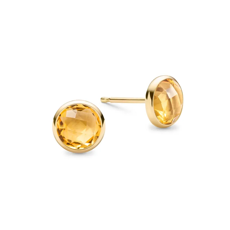 The Vault: Grand Citrine Stud Earrings, Yellow Gold made by Haverhill