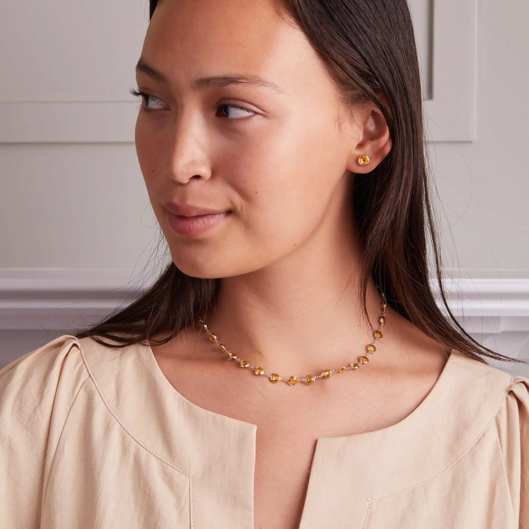 The Vault: Grand Citrine Stud Earrings, Yellow Gold sold by Haverhill product image thumbnail 2