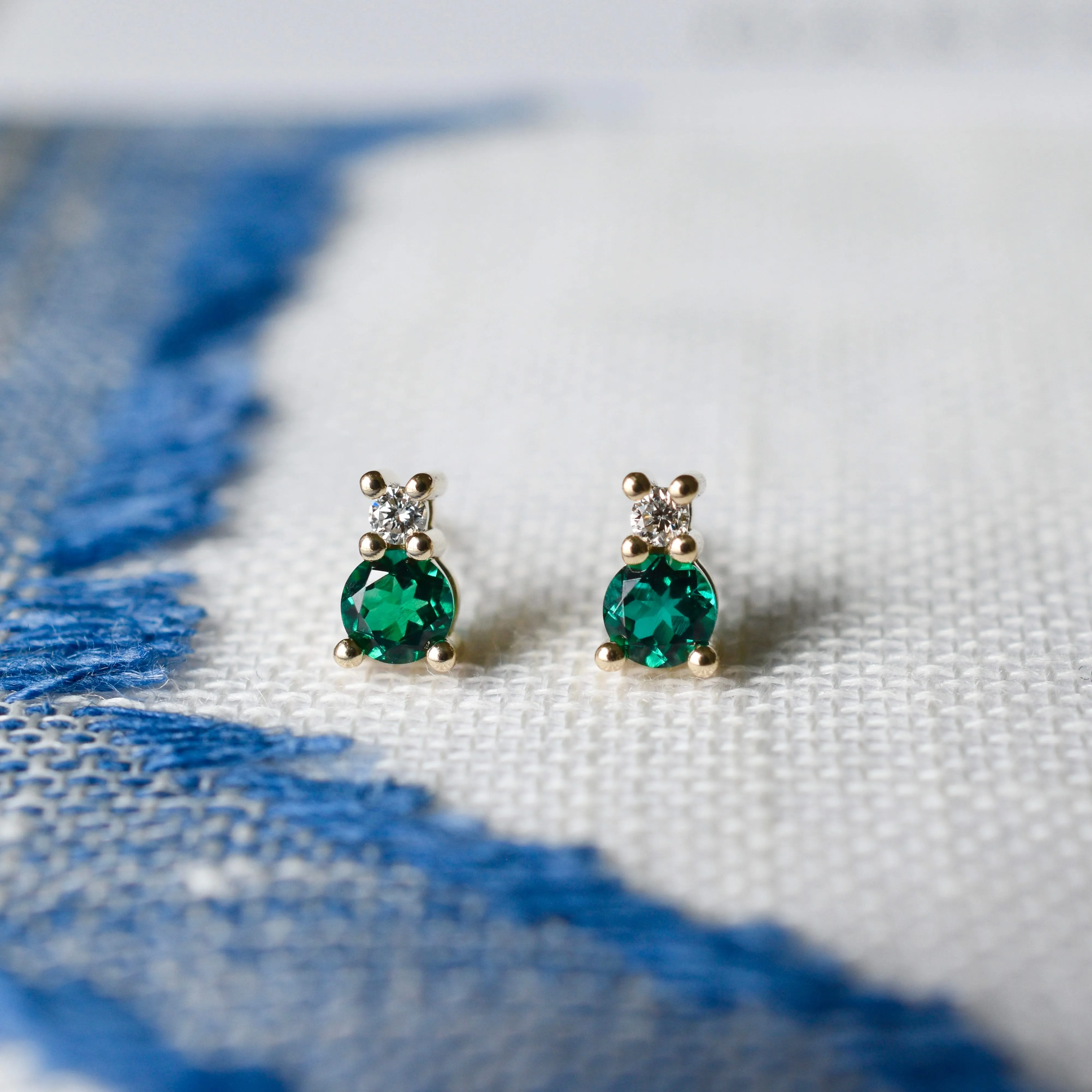 The Vault: Greenwich Solitaire Emerald & Diamond Earrings, White Gold sold by Haverhill product image thumbnail 3