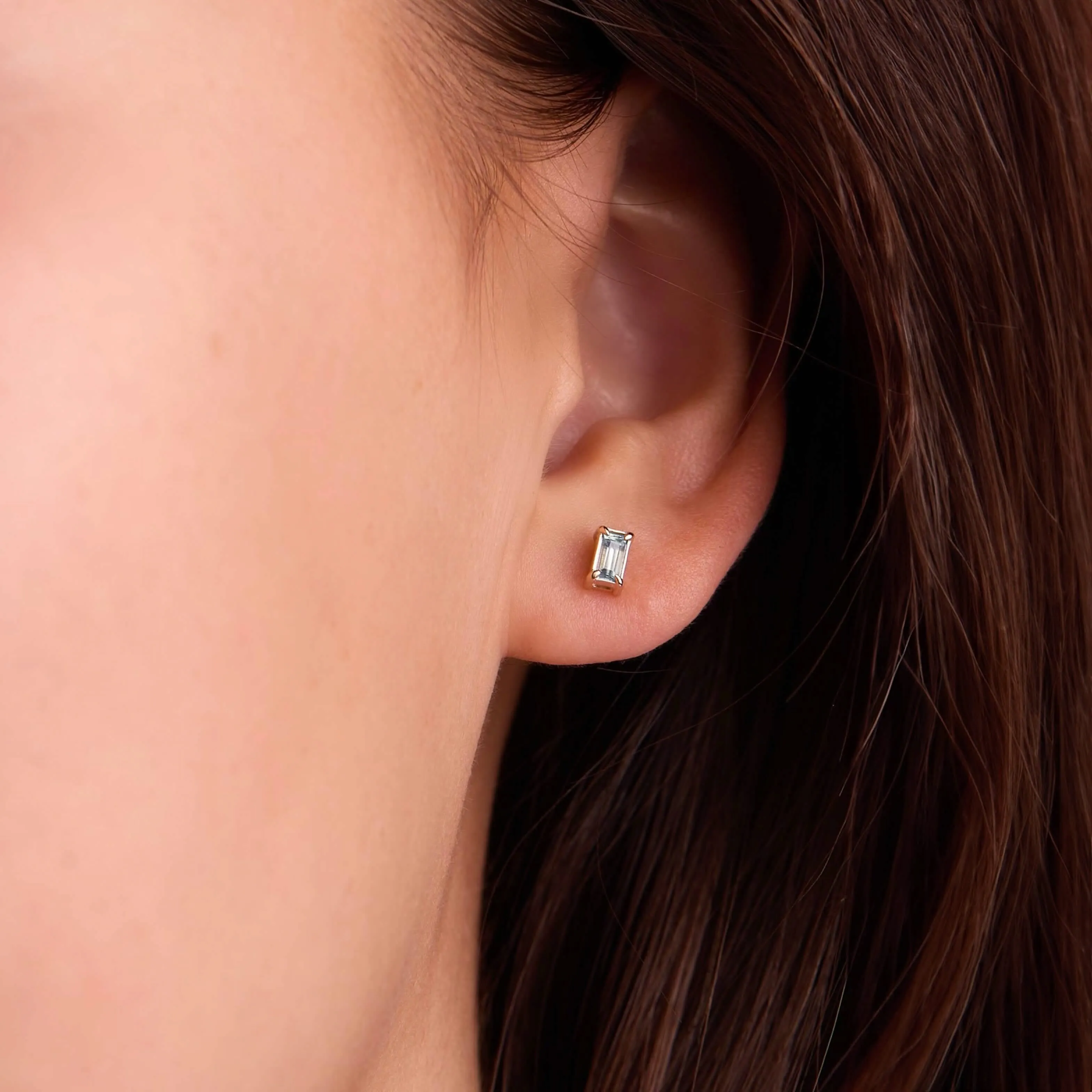 The Vault: Providence Aquamarine Stud Earrings, White Gold sold by Haverhill product image thumbnail 3