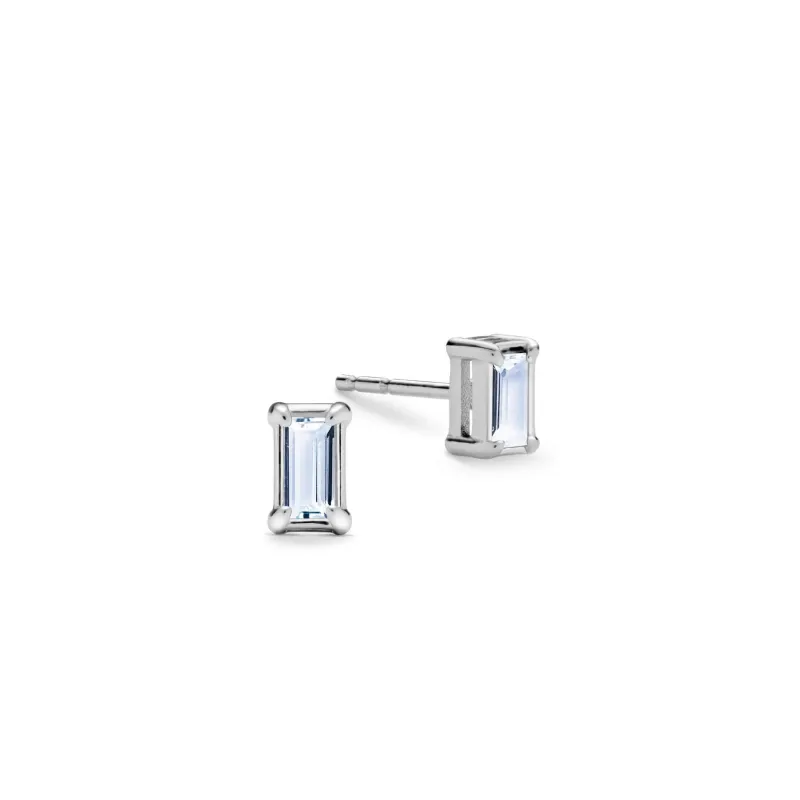 The Vault: Providence Aquamarine Stud Earrings, White Gold made by Haverhill