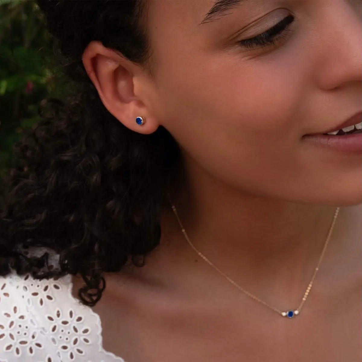 The Vault: Barrington Sapphire Stud Earrings, White Gold sold by Haverhill product image thumbnail 2