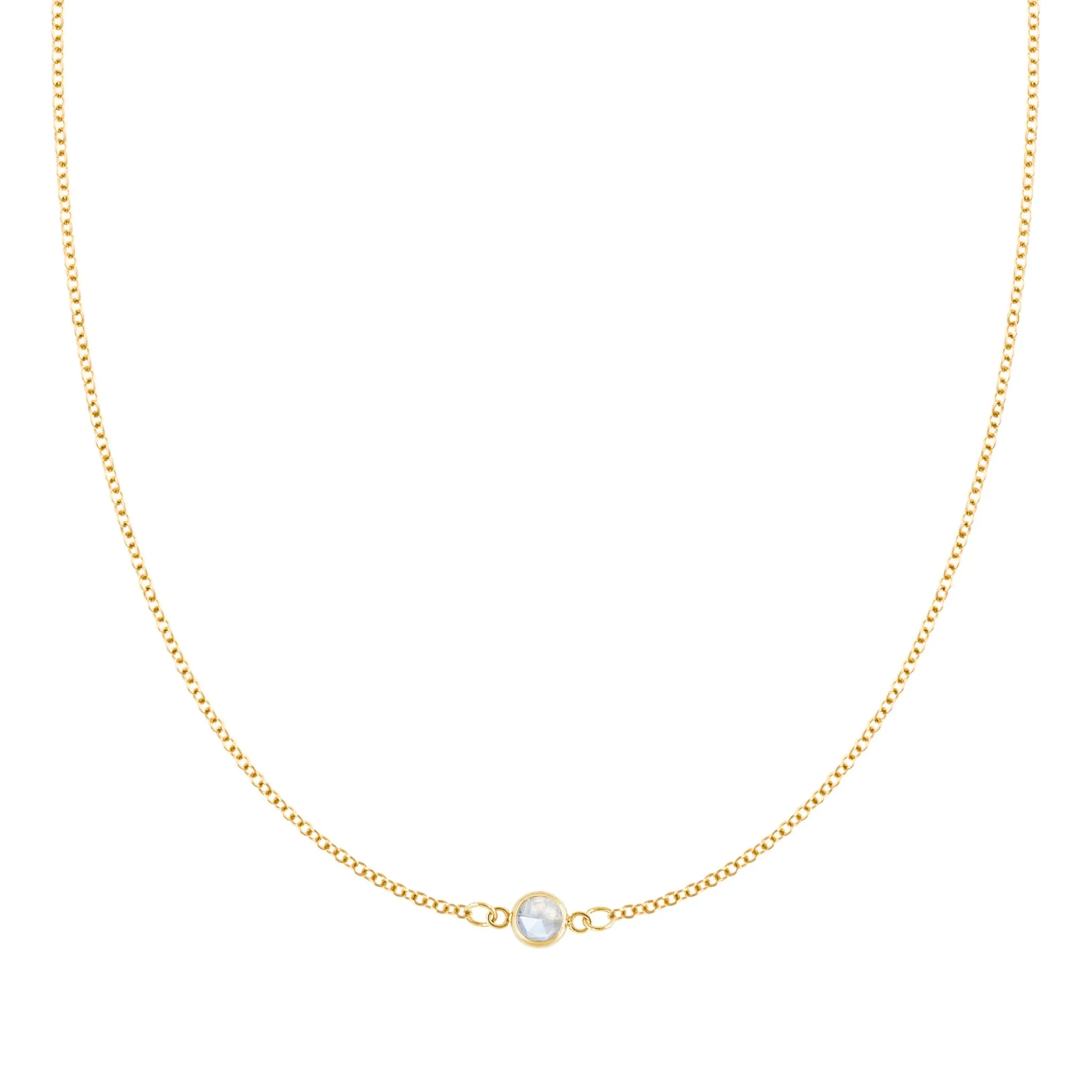 The Vault: Petite 1 Moonstone Necklace, Size Large Yellow Gold sold by Haverhill