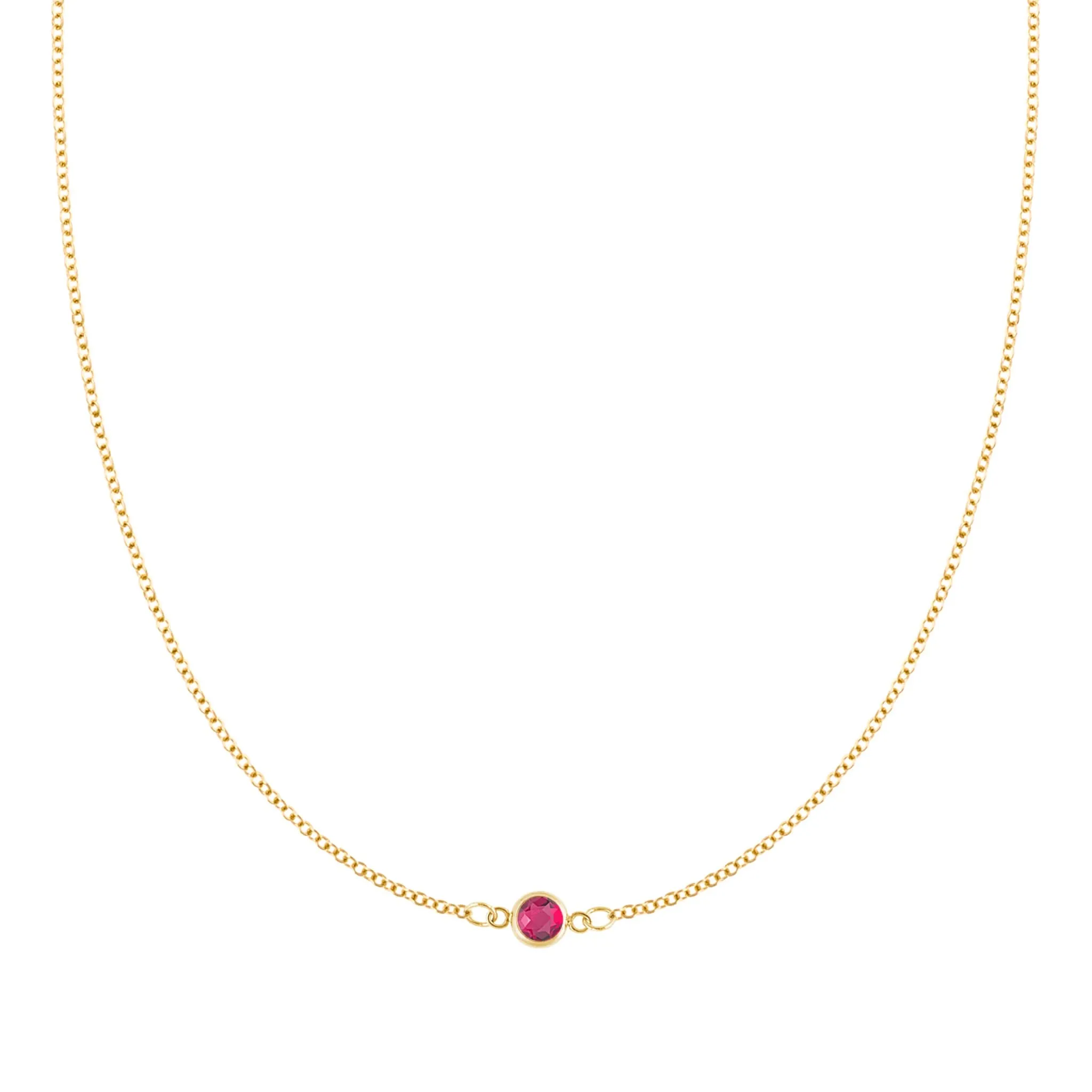 The Vault: Petite 1 Ruby Necklace, Size Small Yellow Gold sold by Haverhill