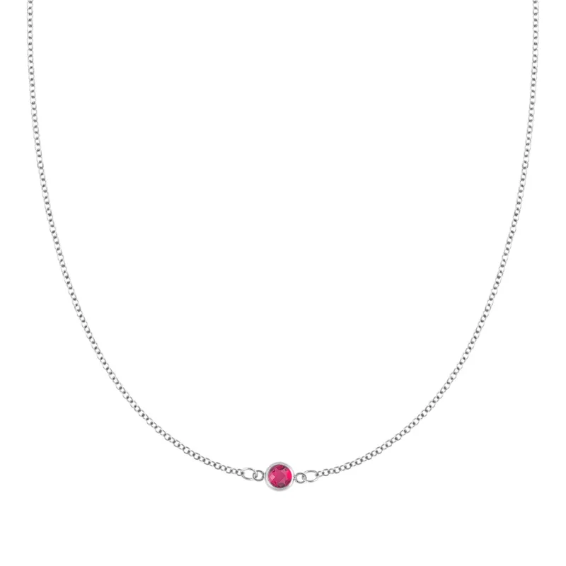 The Vault: Petite 1 Ruby Necklace, Size Large White Gold made by Haverhill