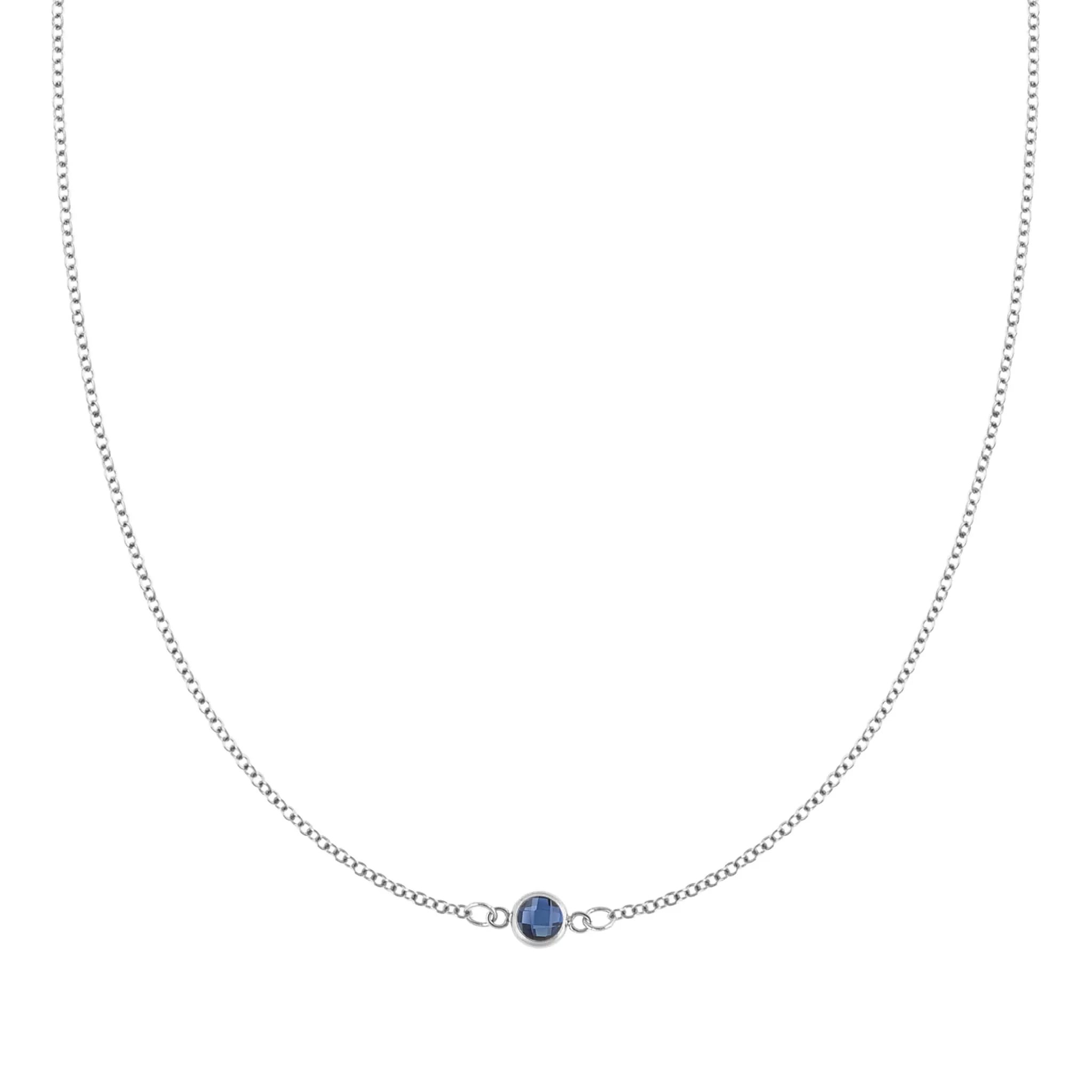 The Vault: Petite 1 Sapphire Necklace, Size Small White Gold sold by Haverhill