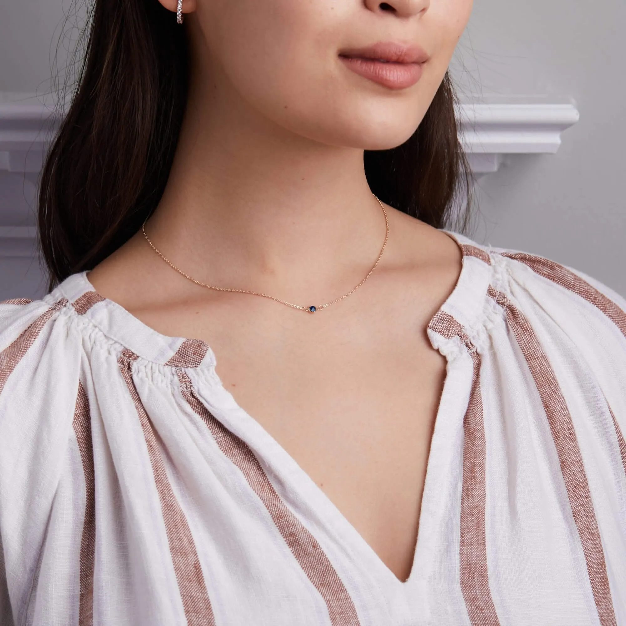 The Vault: Petite 1 Sapphire Necklace, Size Small White Gold sold by Haverhill product image thumbnail 2