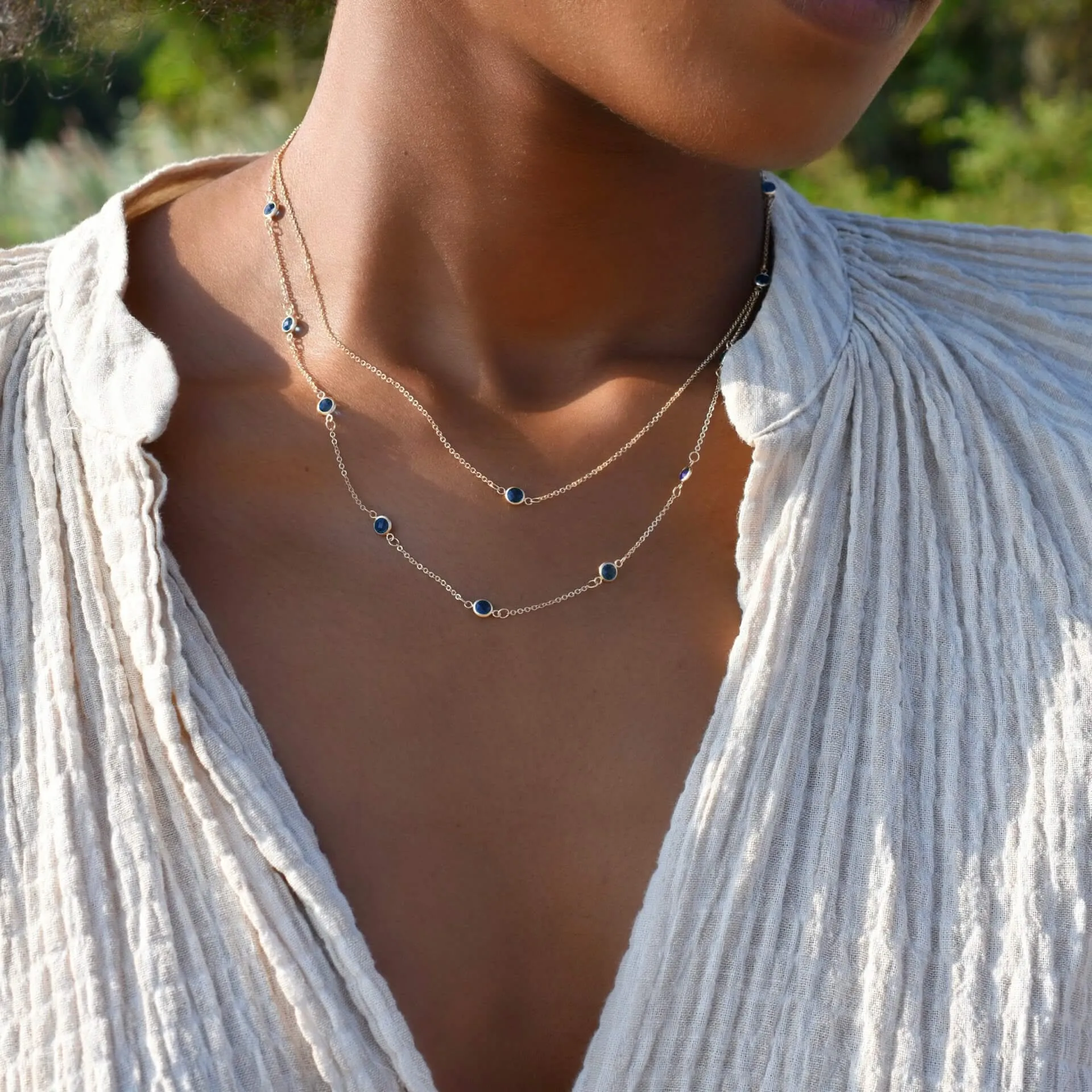 The Vault: Petite 1 Sapphire Necklace, Size Small White Gold sold by Haverhill product image thumbnail 5