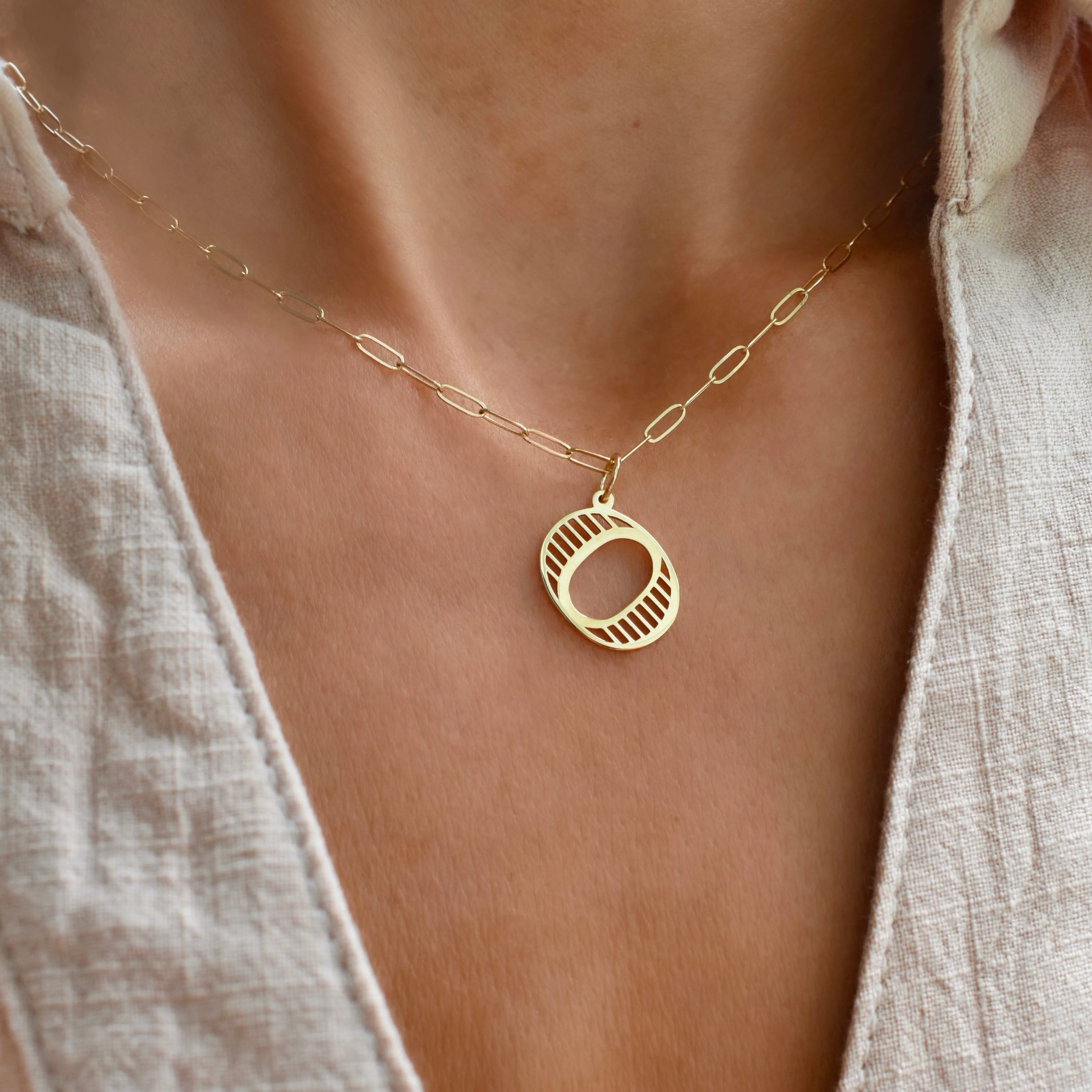 The Vault: Essex Letter O Pendant, Yellow Gold sold by Haverhill product image thumbnail 3