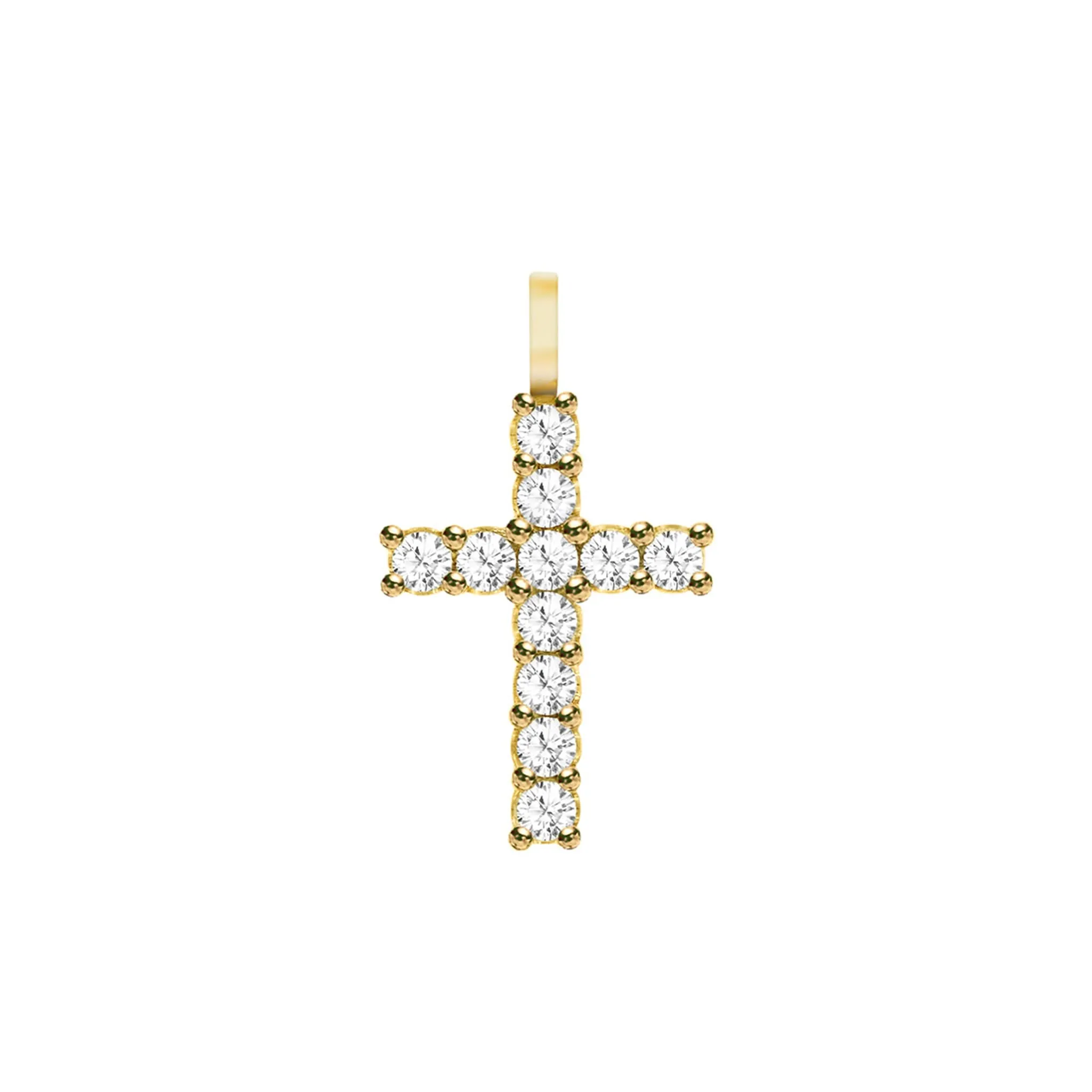 The Vault: Rosecliff Cross White Topaz Pendant, Yellow Gold sold by Haverhill