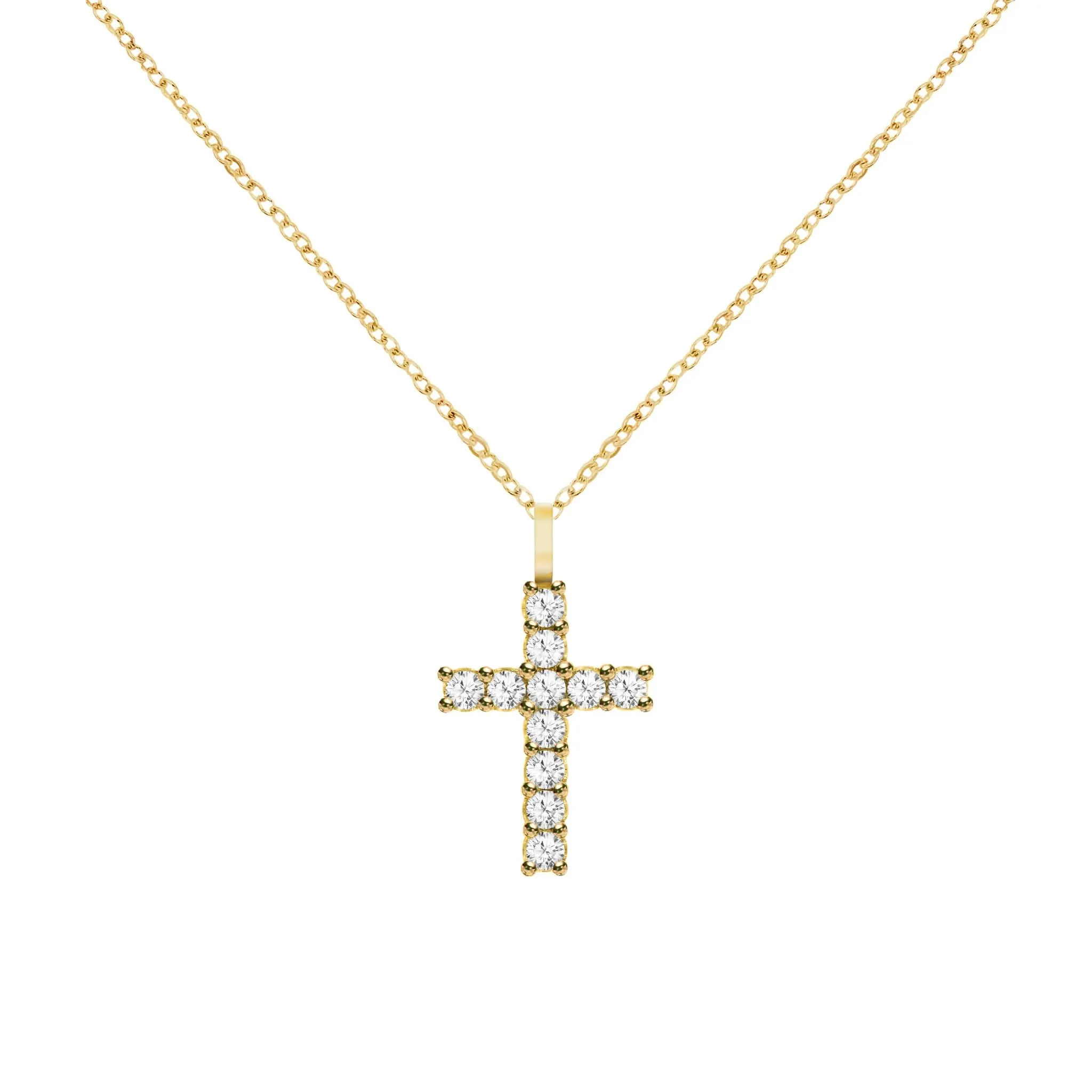 The Vault: Rosecliff Cross White Topaz Pendant, Yellow Gold sold by Haverhill product image thumbnail 5