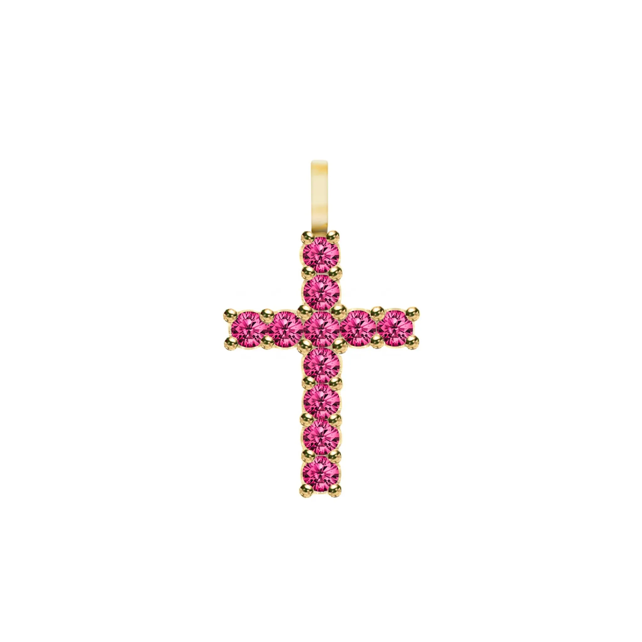 The Vault: Rosecliff Cross Ruby Pendant, Yellow Gold sold by Haverhill