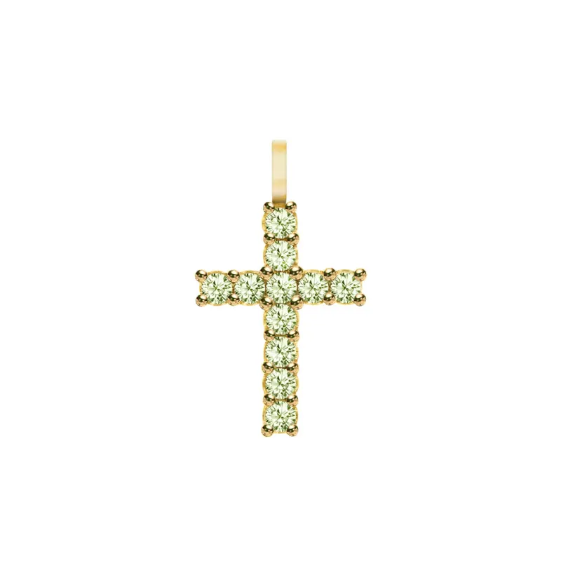 The Vault: Rosecliff Cross Peridot Pendant, White Gold made by Haverhill