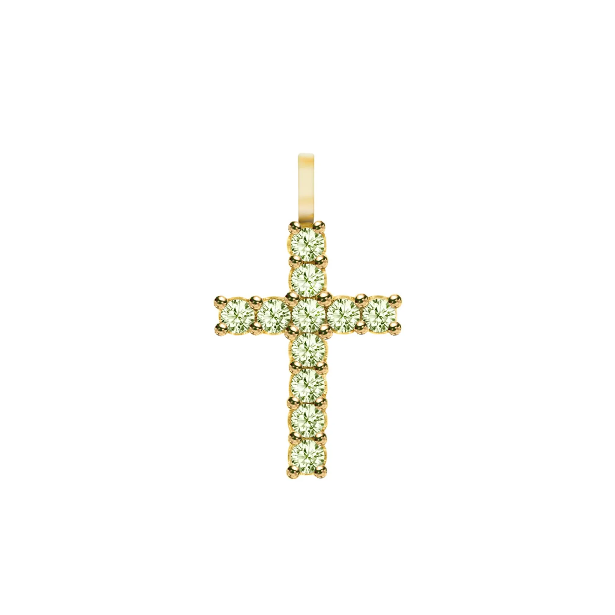 The Vault: Rosecliff Cross Peridot Pendant, White Gold sold by Haverhill
