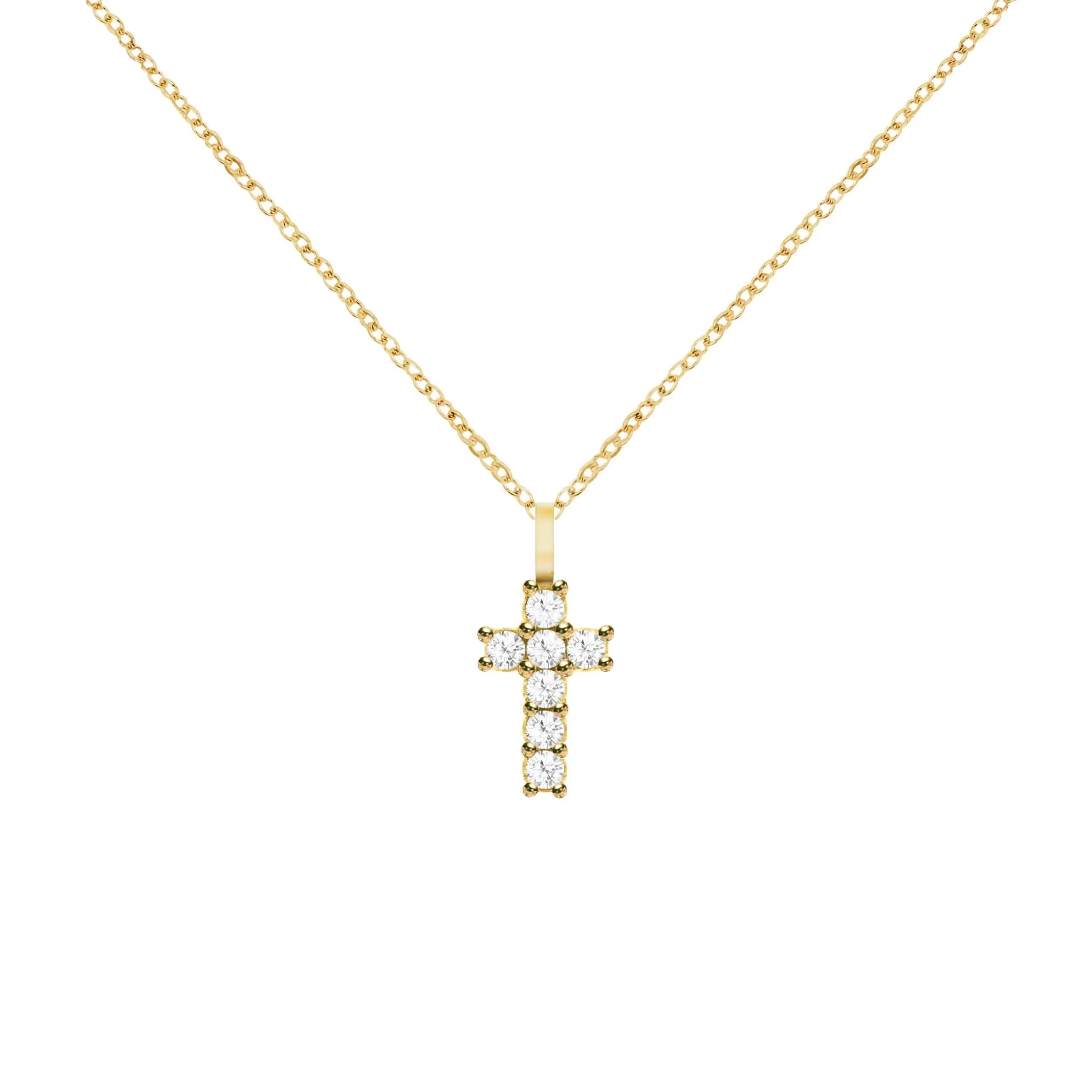The Vault: Rosecliff Small Cross Diamond Pendant, Yellow Gold sold by Haverhill product image thumbnail 5