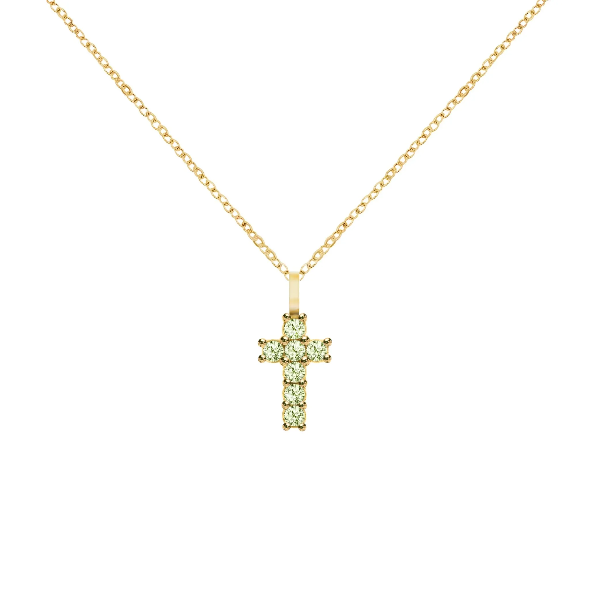 The Vault: Rosecliff Small Cross Peridot Pendant, Yellow Gold sold by Haverhill product image thumbnail 5