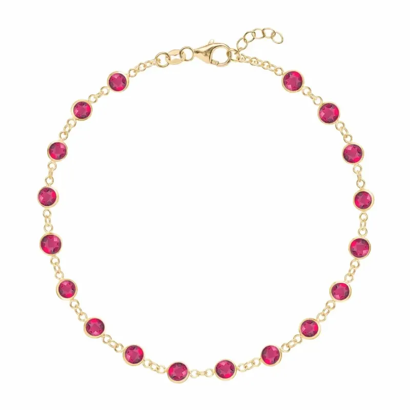 The Vault: Newport Ruby Bracelet, Size XS Yellow Gold made by Haverhill