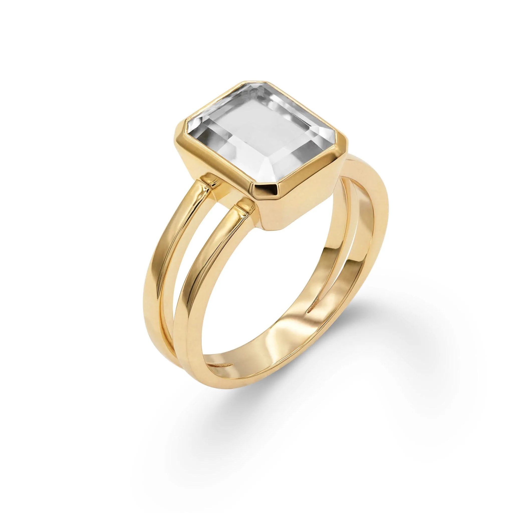 The Vault: Warren Vertical White Topaz Ring, Yellow Gold Size 8 sold by Haverhill product image thumbnail 4