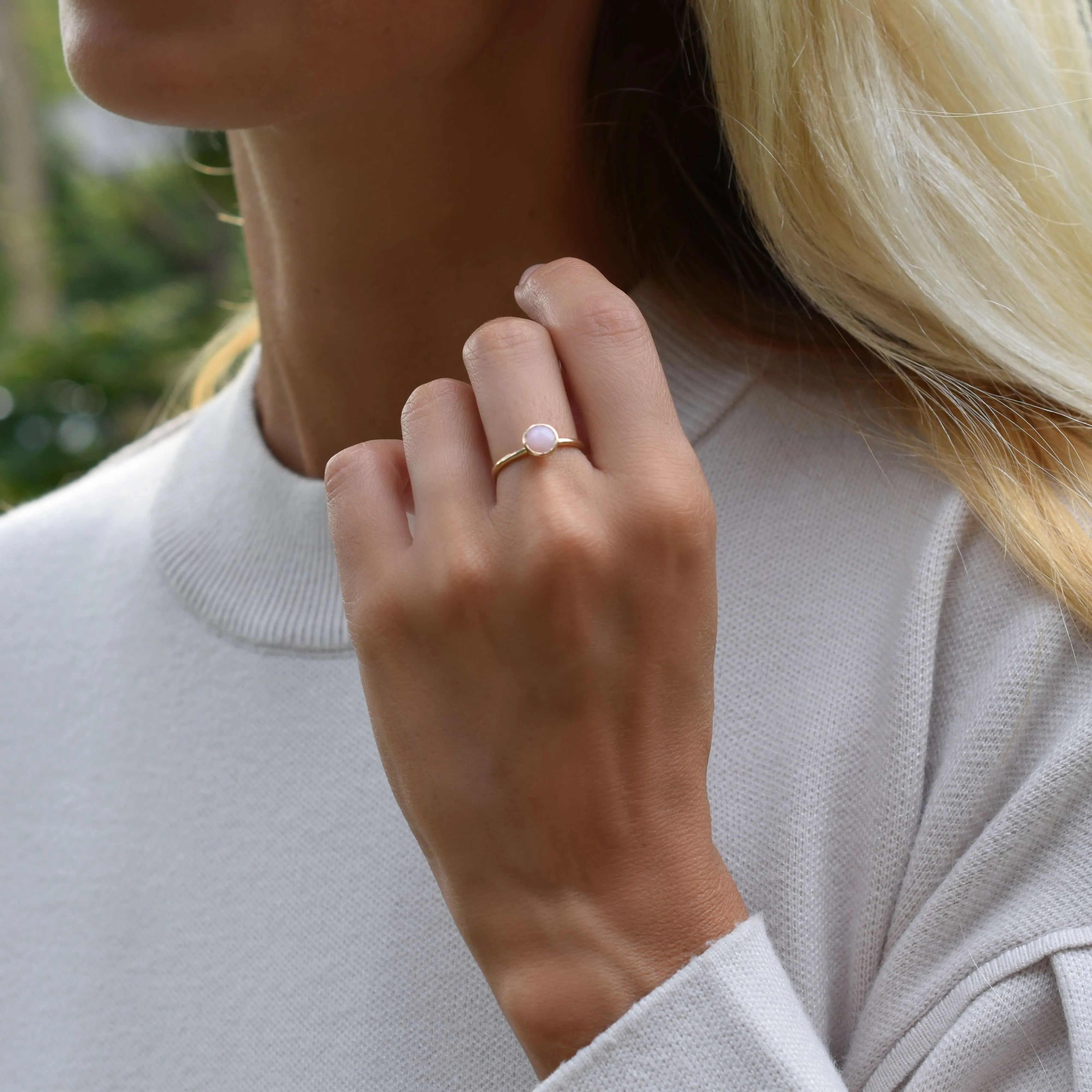 The Vault: Grand Pink Opal Ring, Yellow Gold Size 4.5 sold by Haverhill product image thumbnail 2