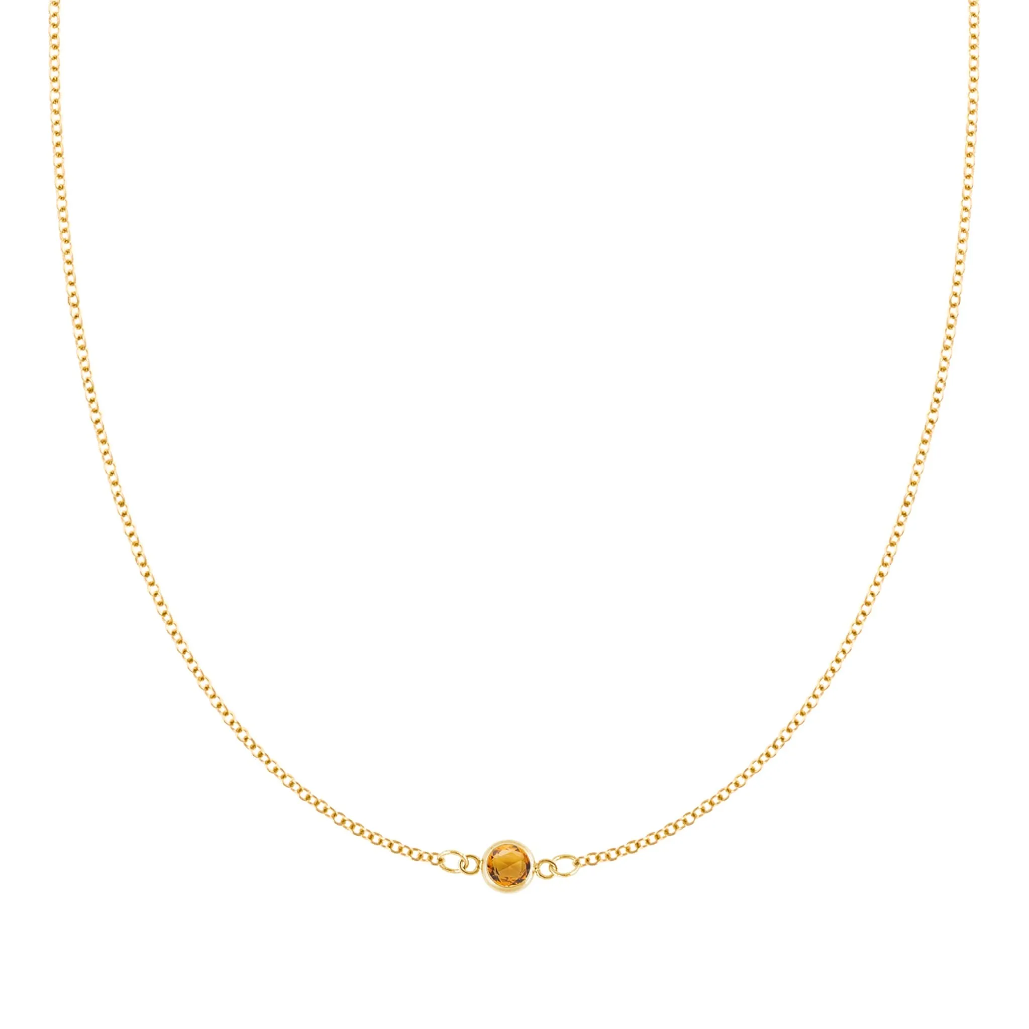 The Vault: Petite 1 Citrine Necklace, Yellow Gold Size Small sold by Haverhill